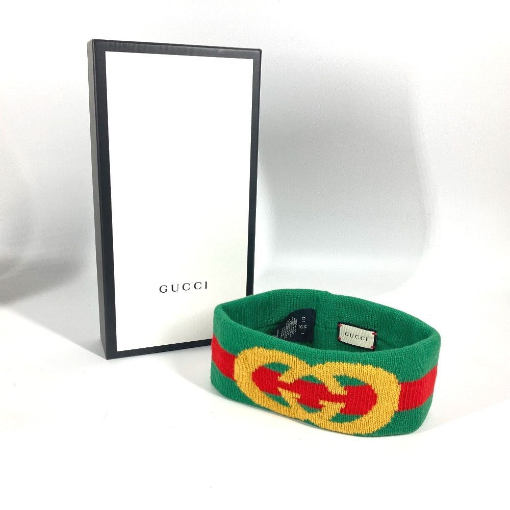 Gucci Gucci Gg Sherry Line Headband Hair Accessory Band Wool Unisex Green Size ONE SIZE - 8 Thumbnail
