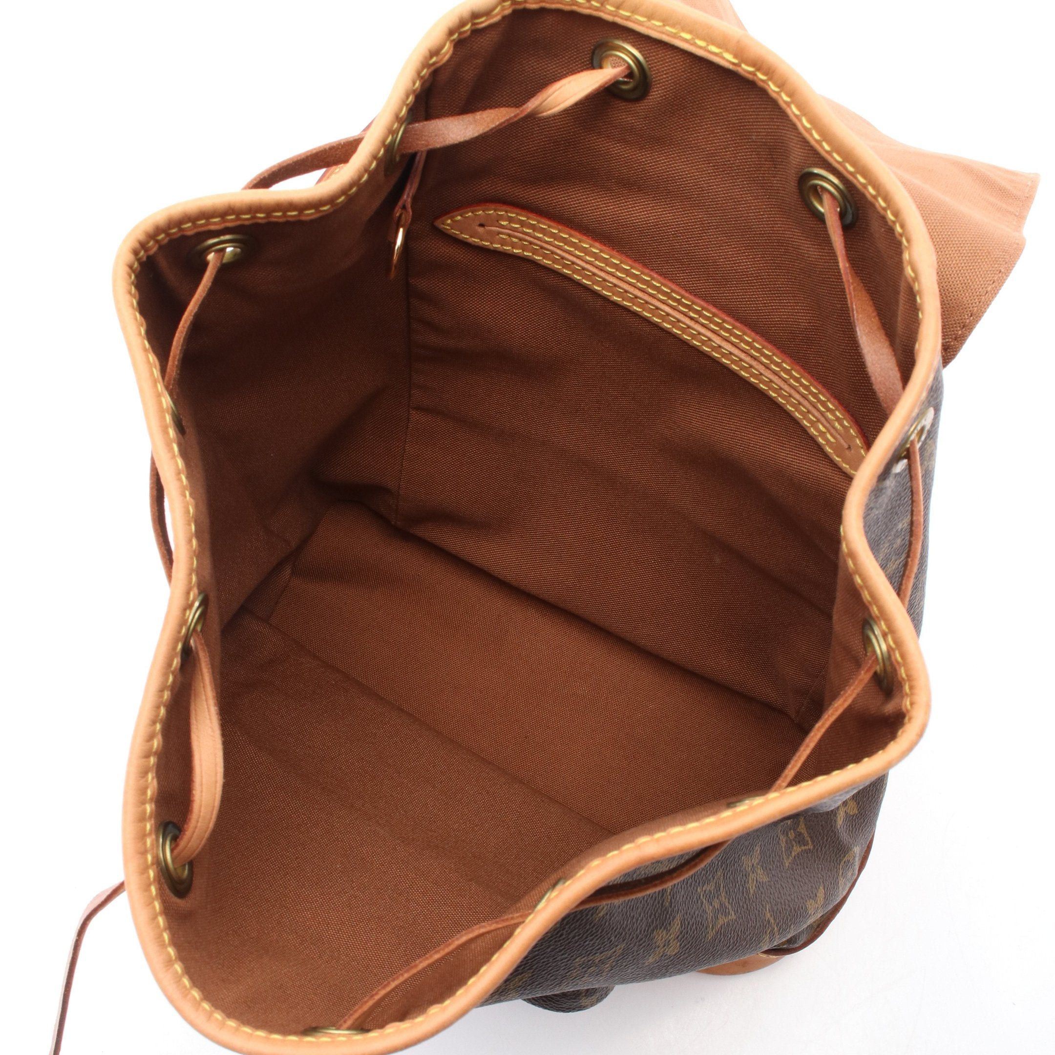 Louis Vuitton Louis Vuitton Montsouris Mm Monogram Backpack Rucksack Leather Brown Size ONE SIZE - 3 Thumbnail