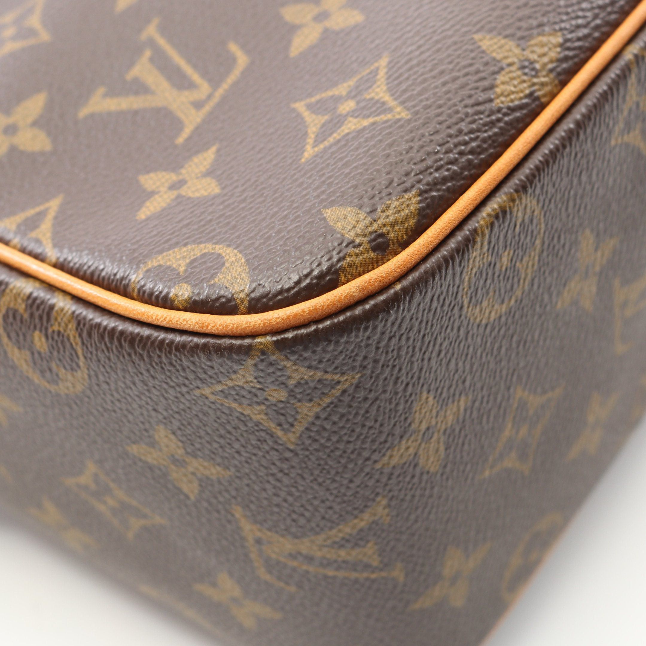 Louis Vuitton Vivacite Gm Monogram Shoulder Bag Leather Brown