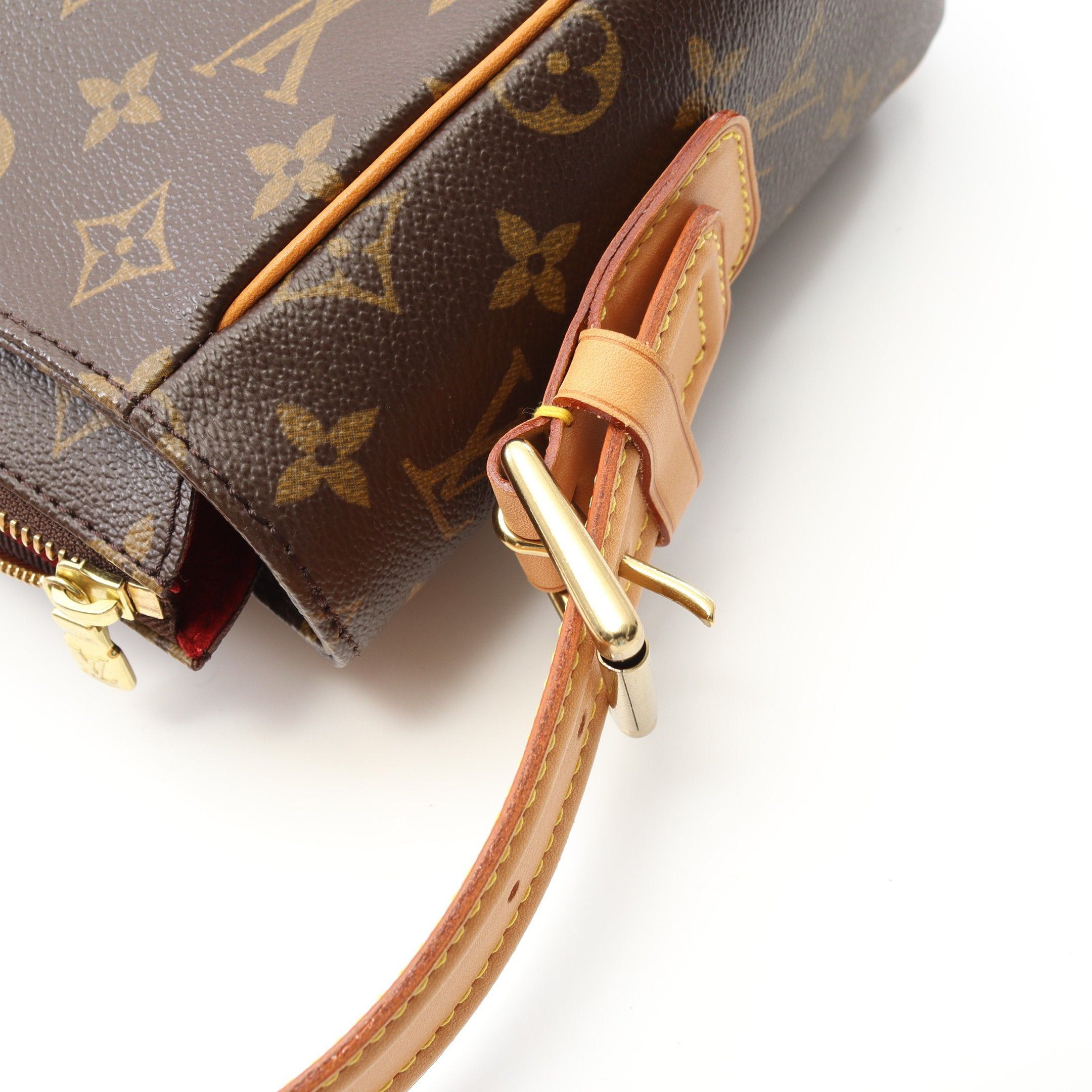 Louis Vuitton Vivacite Gm Monogram Shoulder Bag Leather Brown