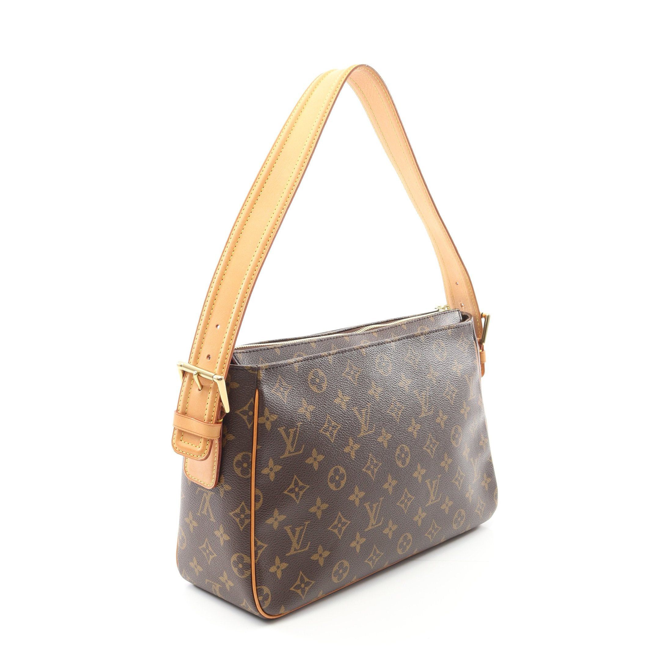 Louis Vuitton Vivacite Gm Monogram Shoulder Bag Leather Brown