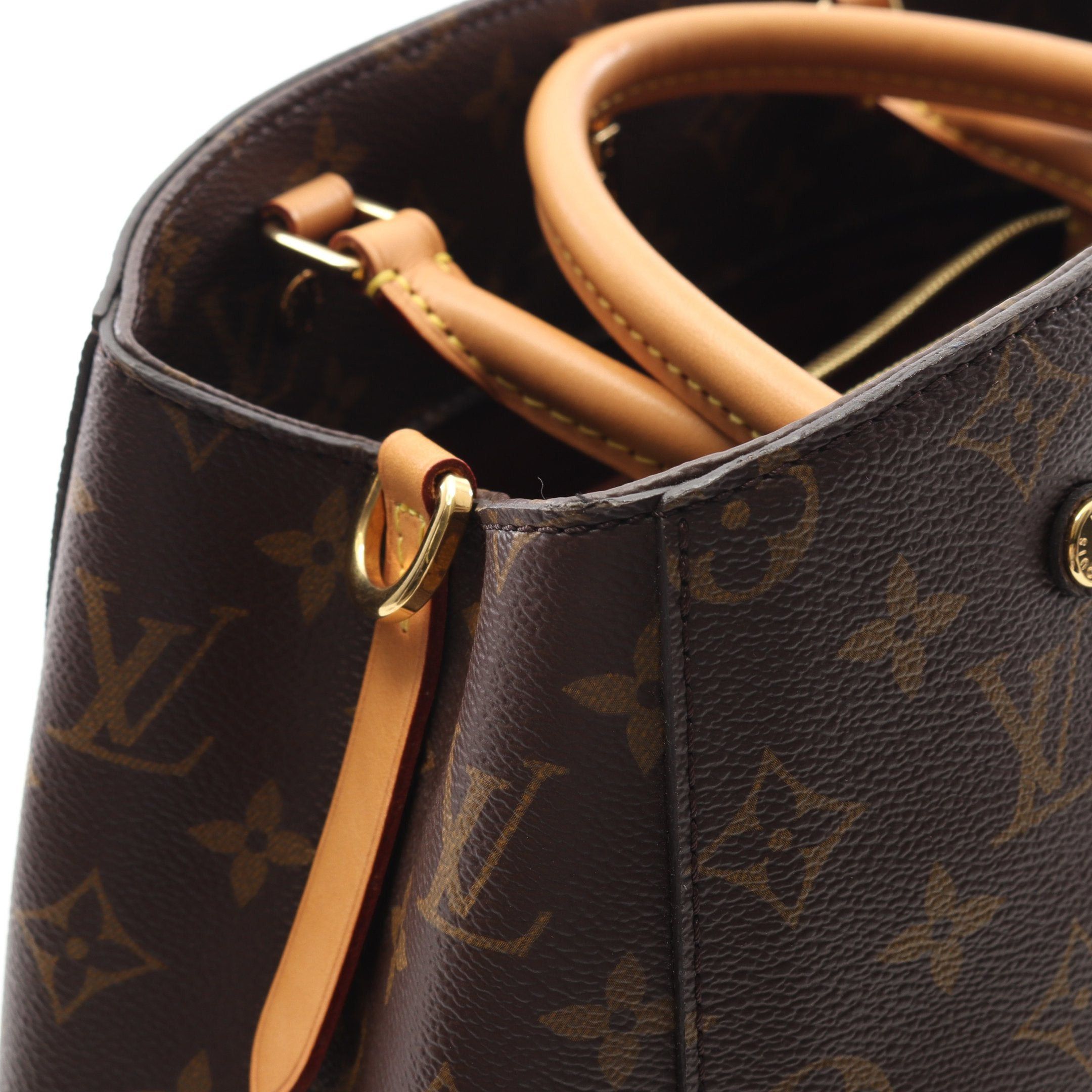 Louis Vuitton Louis Vuitton Montaigne Mm Monogram Handbag Leather Brown Size ONE SIZE - 8 Thumbnail