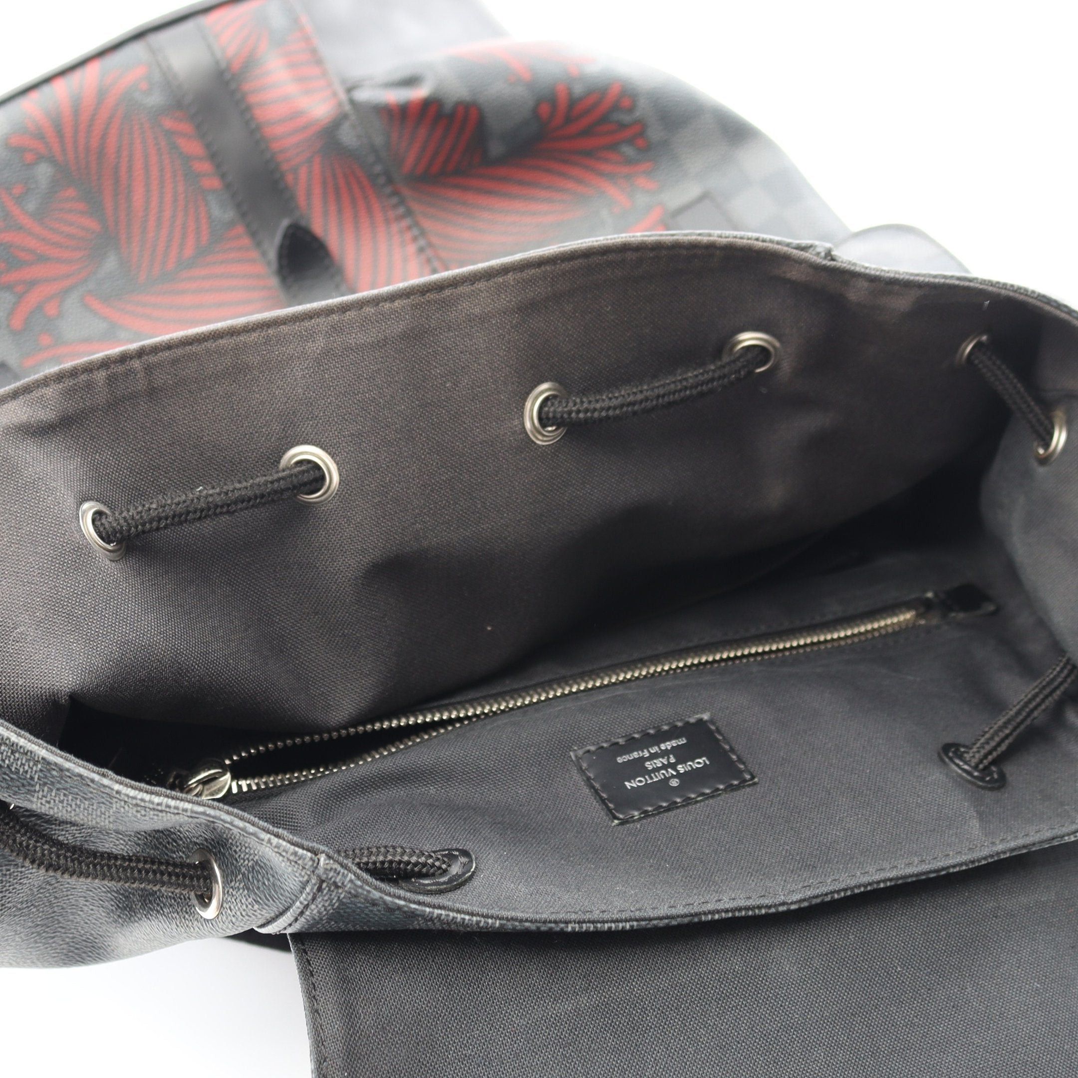 Louis Vuitton Louis Vuitton Christopher Pm Damier Graphite Backpack Rucksack Leather Black Red Size ONE SIZE - 6 Thumbnail