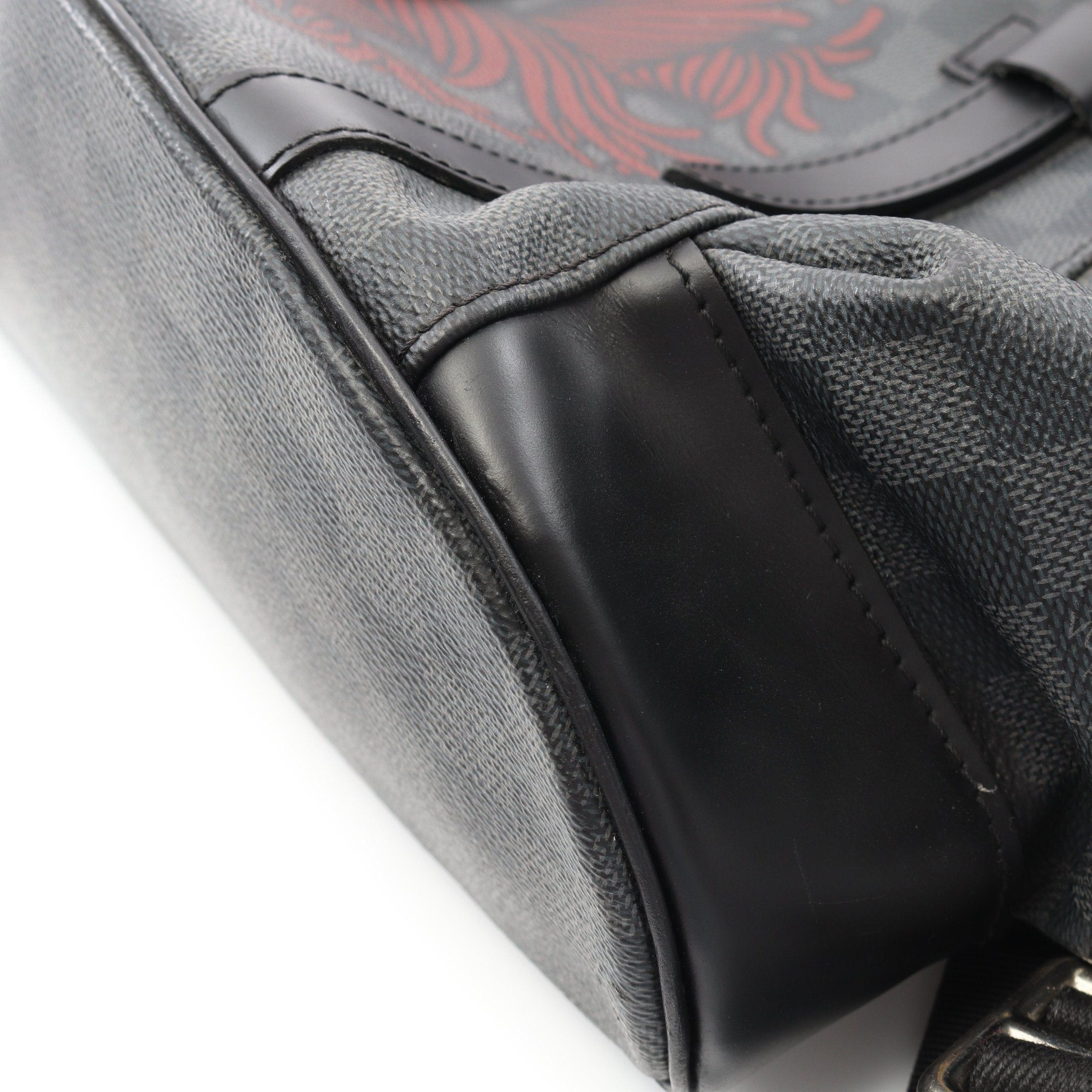 Louis Vuitton Louis Vuitton Christopher Pm Damier Graphite Backpack Rucksack Leather Black Red Size ONE SIZE - 9 Thumbnail