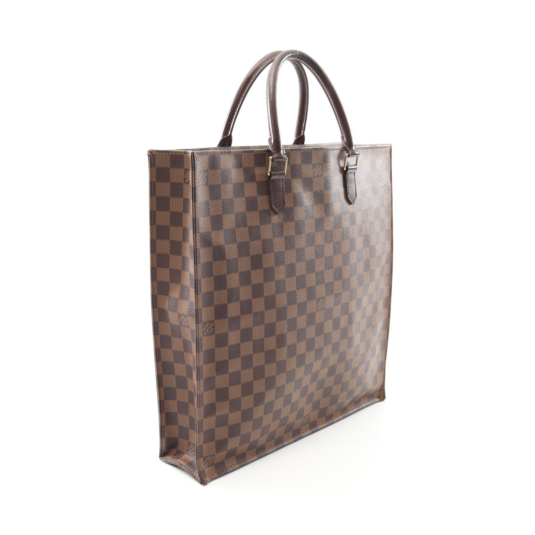 Louis Vuitton Louis Vuitton Sac Plat Damier Ebene Handbag Tote Bag Leather Brown Size ONE SIZE - 2 Thumbnail