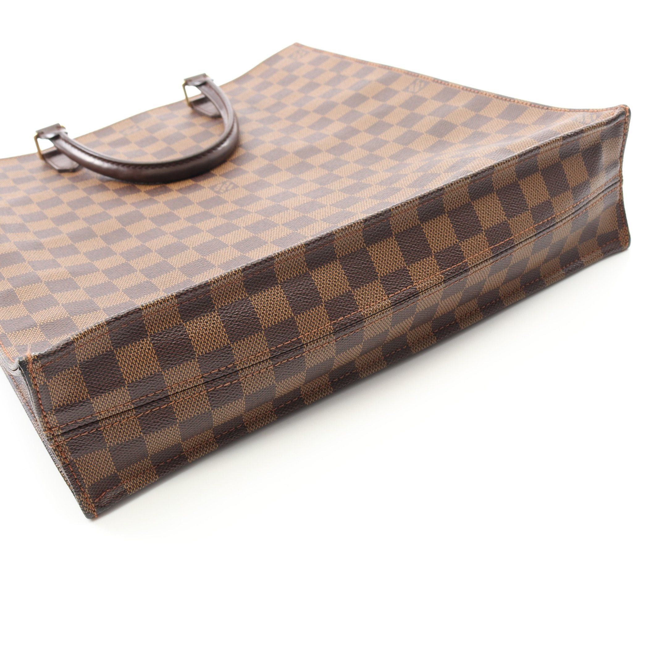 Louis Vuitton Louis Vuitton Sac Plat Damier Ebene Handbag Tote Bag Leather Brown Size ONE SIZE - 10 Thumbnail