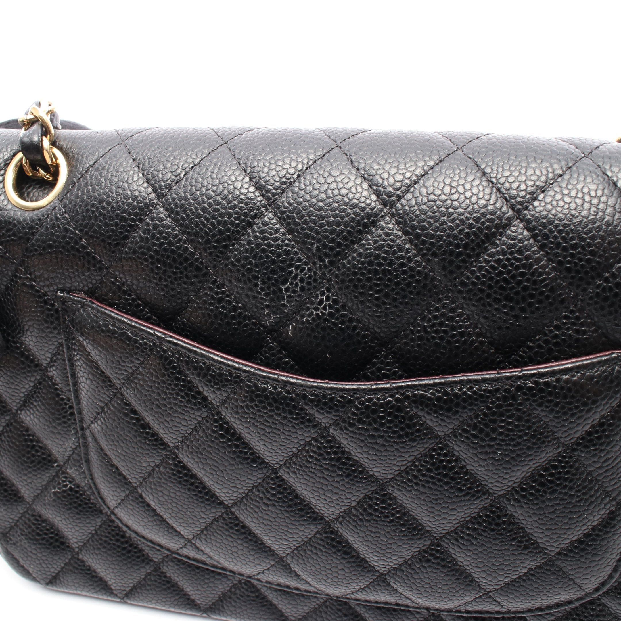 Chanel Chanel Matelasse Double Flap Chain Shoulder Bag Caviar Skin Black Gold Hardware Size ONE SIZE - 8 Thumbnail