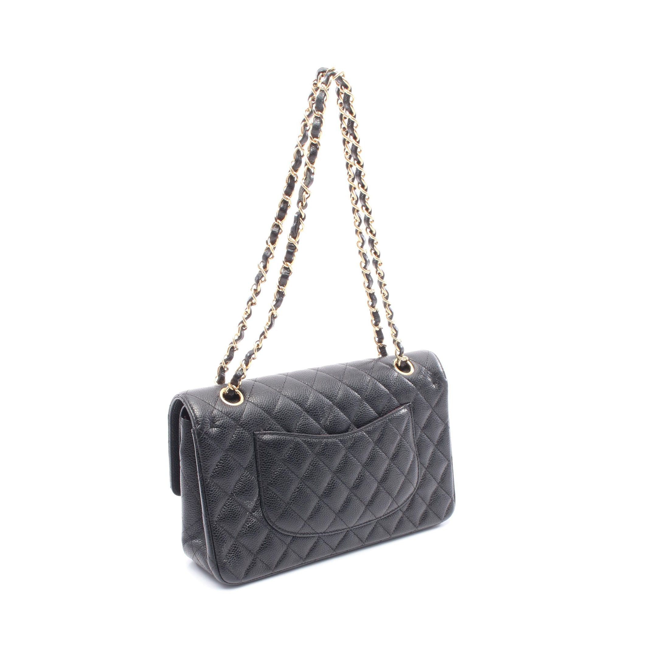 Chanel Chanel Matelasse Double Flap Chain Shoulder Bag Caviar Skin Black Gold Hardware Size ONE SIZE - 2 Thumbnail