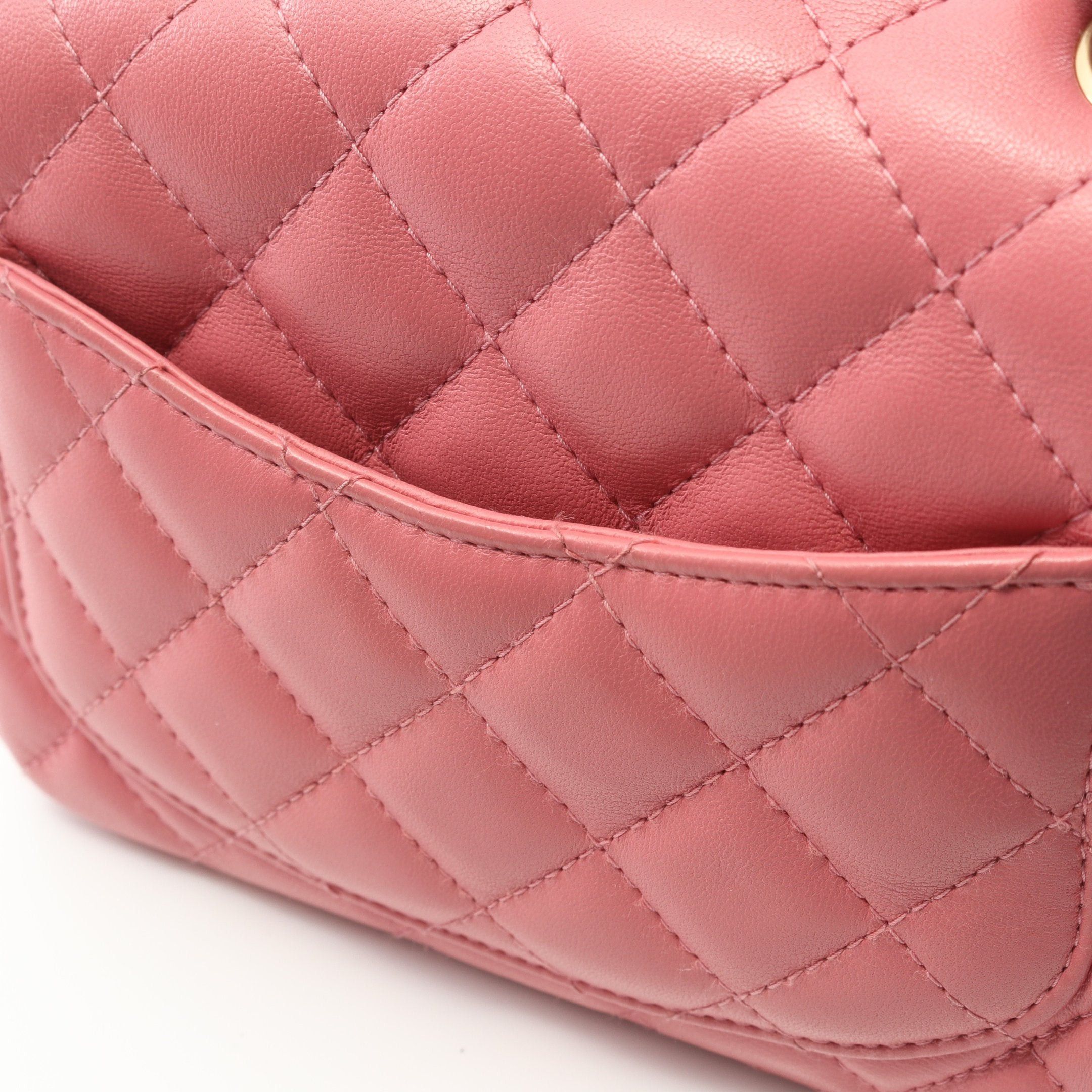 Chanel Chanel Mini Matelasse Chain Shoulder Bag Lambskin Pink Gold Hardware Size ONE SIZE - 9 Thumbnail