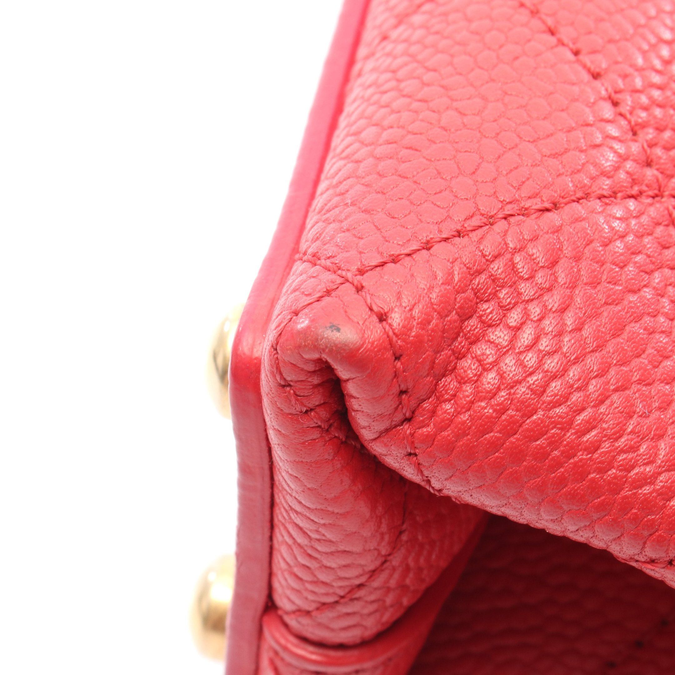 Chanel Chanel Matelasse Top Handle Chain Shoulder Bag Caviar Skin Red Gold Hardware Size ONE SIZE - 8 Thumbnail