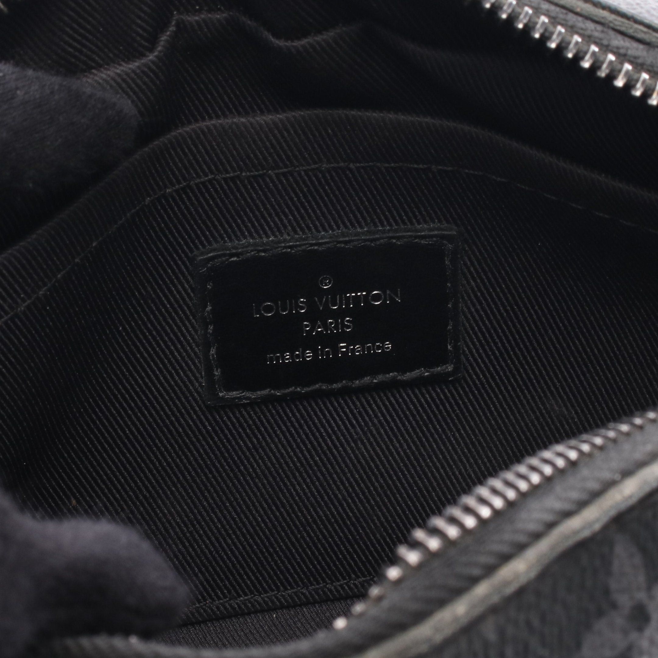 Louis Vuitton Mini Soft Trunk Monogram Eclipse Chain Shoulder Bag Leather Black