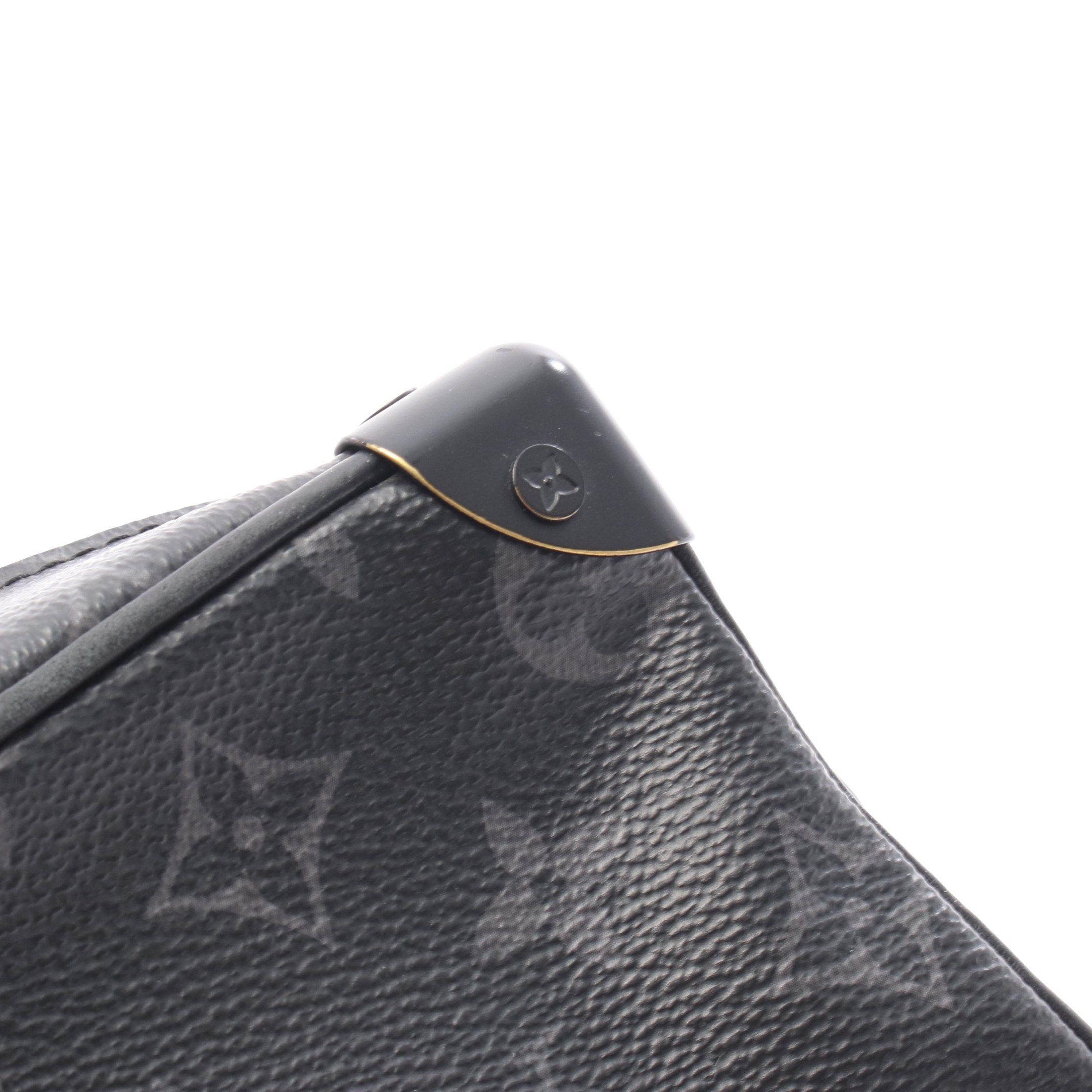 Louis Vuitton Mini Soft Trunk Monogram Eclipse Chain Shoulder Bag Leather Black