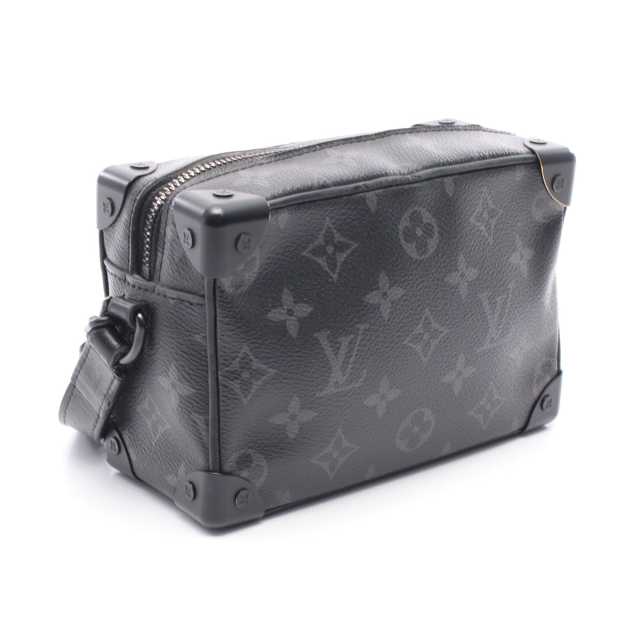 Louis Vuitton Mini Soft Trunk Monogram Eclipse Chain Shoulder Bag Leather Black