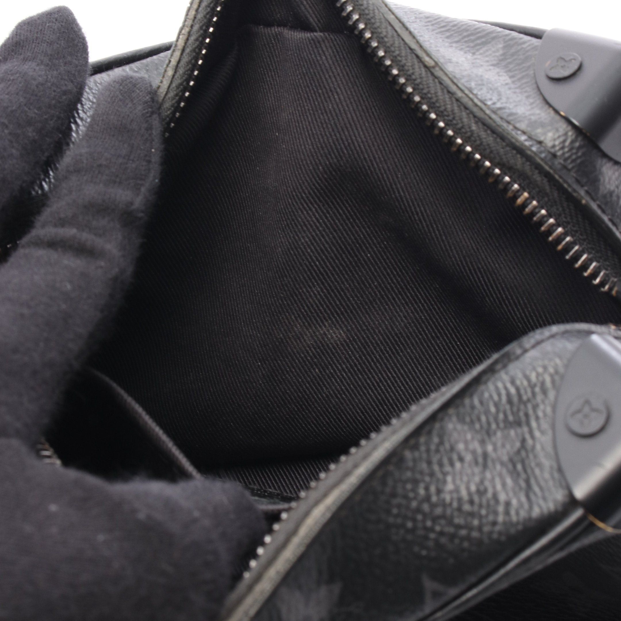 Louis Vuitton Mini Soft Trunk Monogram Eclipse Chain Shoulder Bag Leather Black