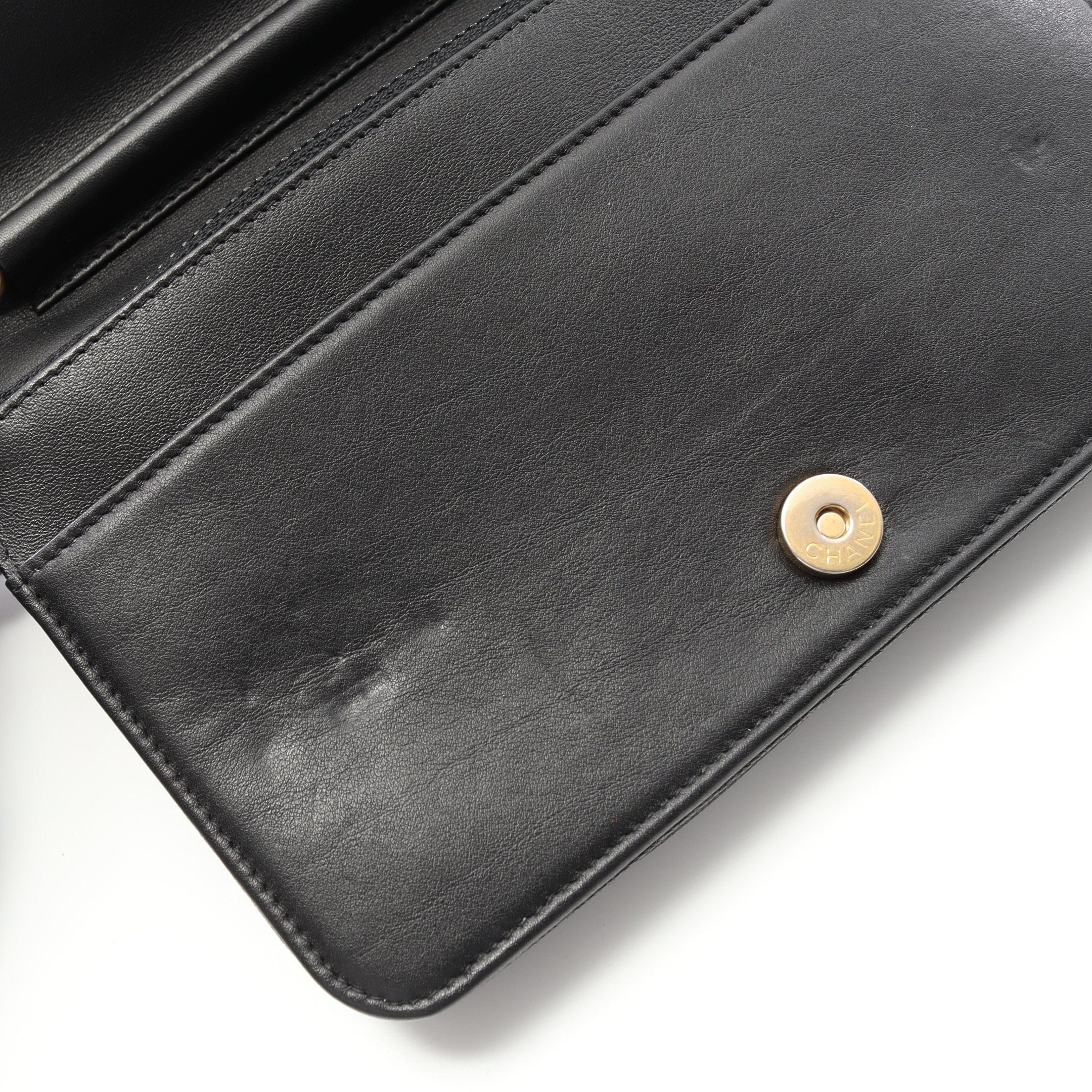 Chanel Chanel Boy Chanel Matelasse Chain Wallet Caviar Skin Black Gold Hardware Size ONE SIZE - 8 Thumbnail