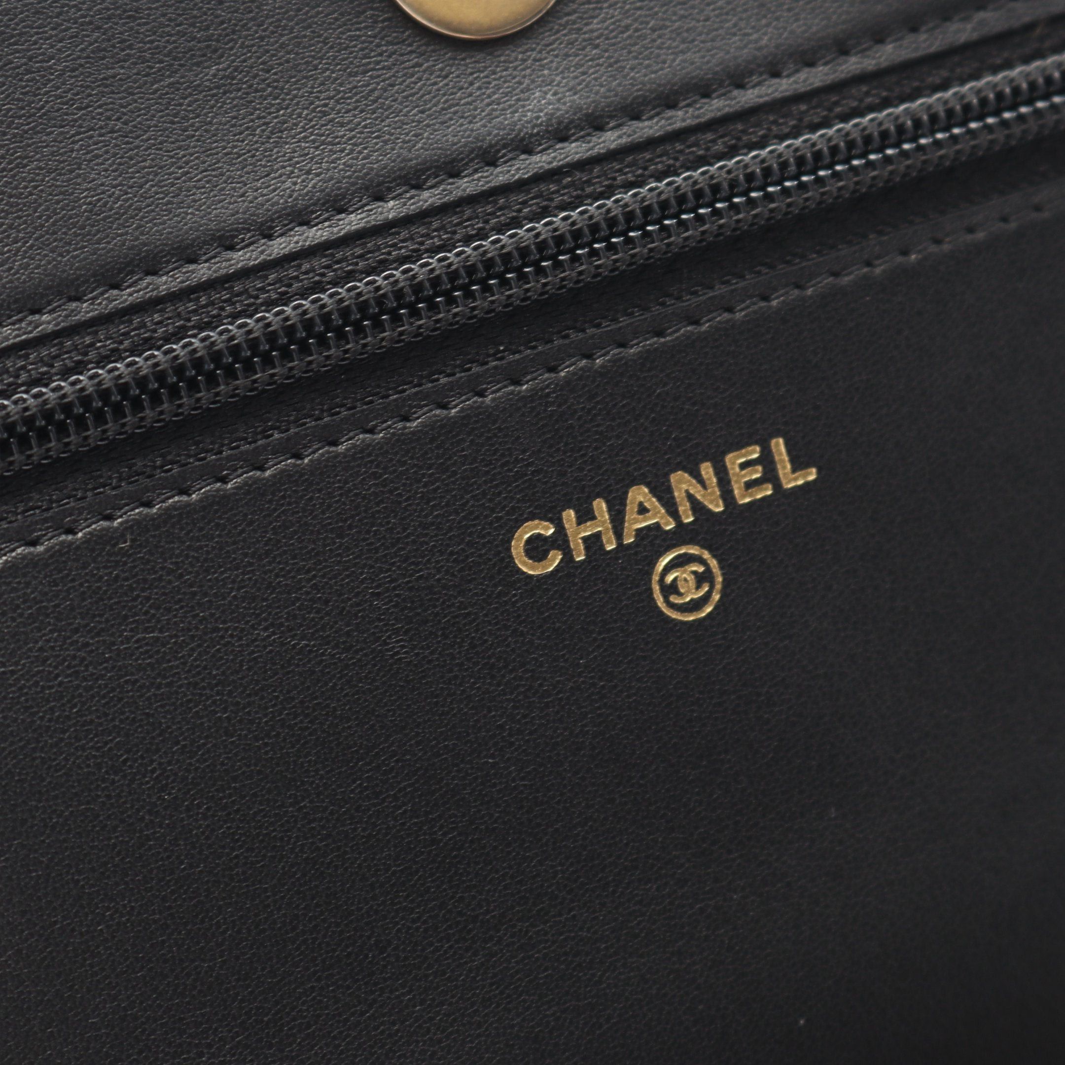 Chanel Chanel Boy Chanel Matelasse Chain Wallet Caviar Skin Black Gold Hardware Size ONE SIZE - 4 Thumbnail