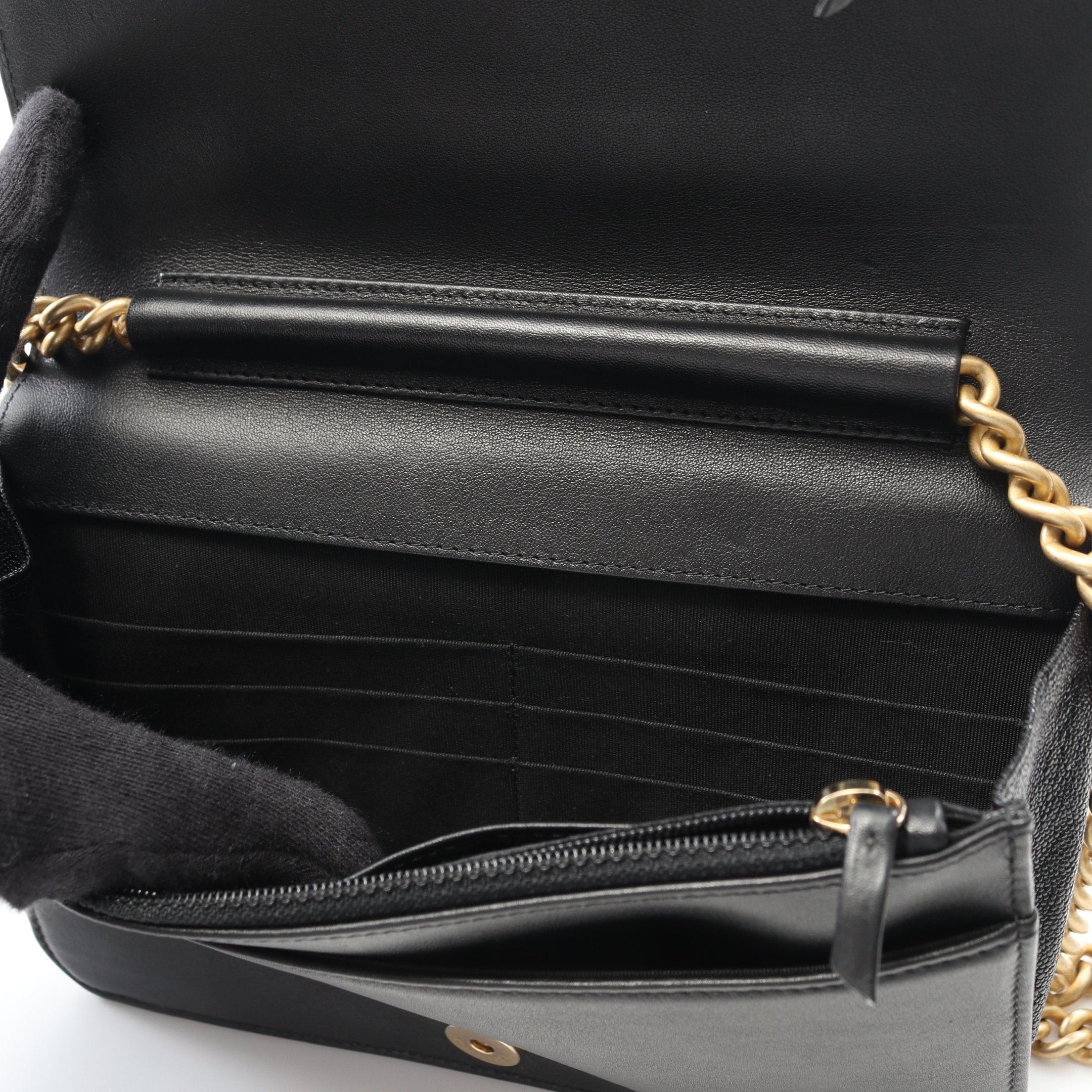 Chanel Chanel Boy Chanel Matelasse Chain Wallet Caviar Skin Black Gold Hardware Size ONE SIZE - 6 Thumbnail