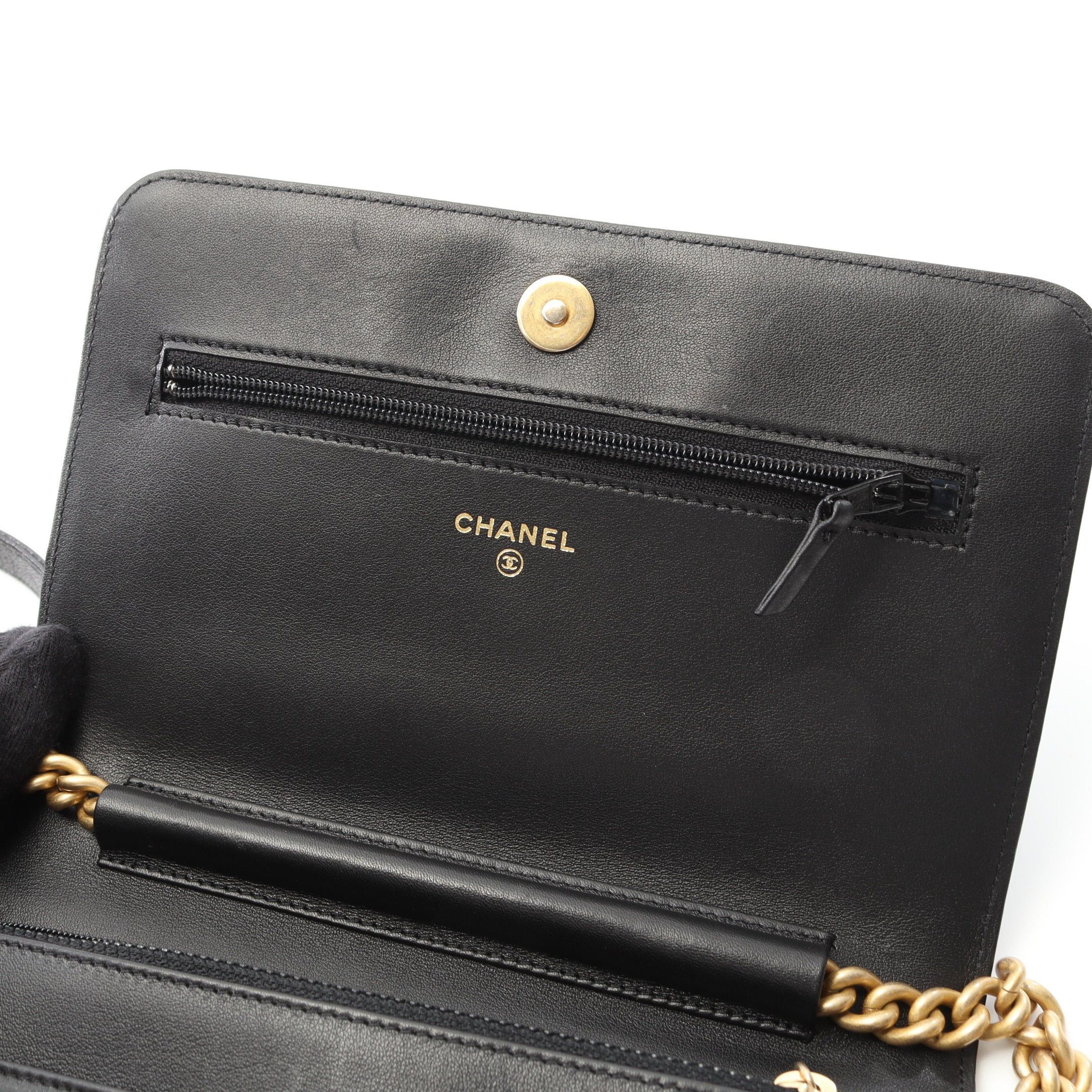 Chanel Chanel Boy Chanel Matelasse Chain Wallet Caviar Skin Black Gold Hardware Size ONE SIZE - 7 Thumbnail