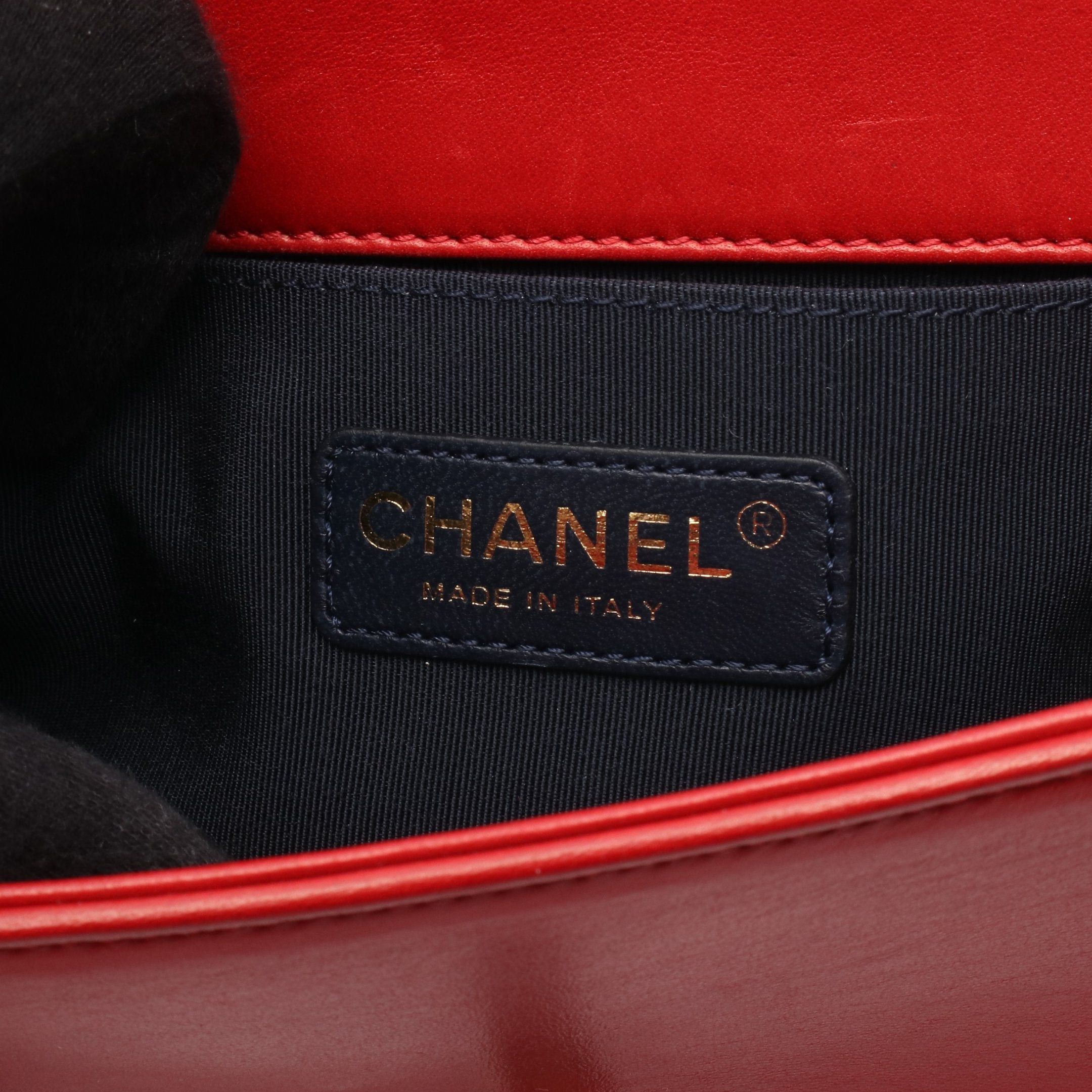 Chanel Chanel Boy Chanel Small Chain Shoulder Bag Check Velor Canvas Red Green Multicolor Antique Gold Hardware Size ONE SIZE - 4 Thumbnail