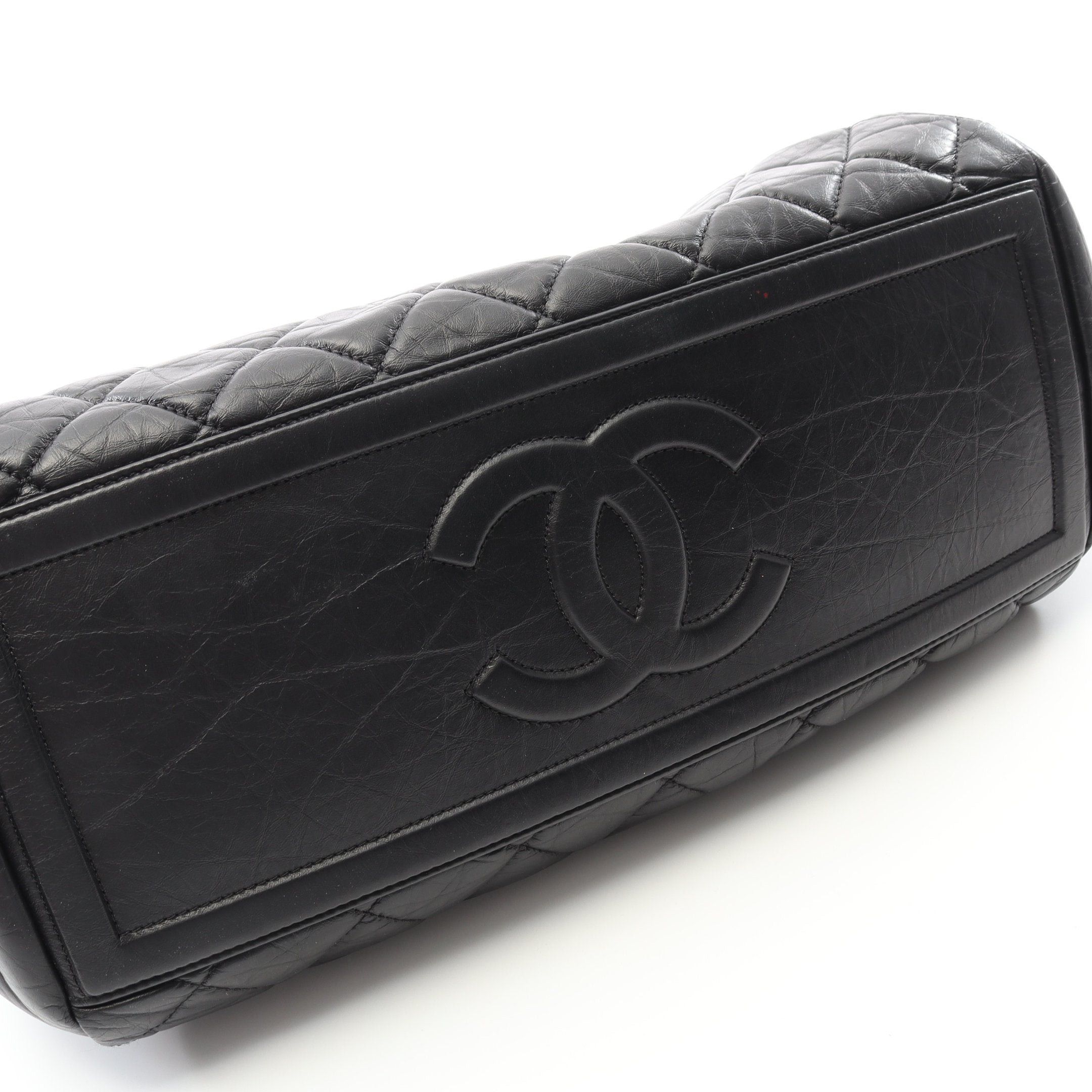 Chanel Chanel Matelasse Chain Shoulder Bag Tote Leather Black Antique Silver Hardware Size ONE SIZE - 12 Thumbnail