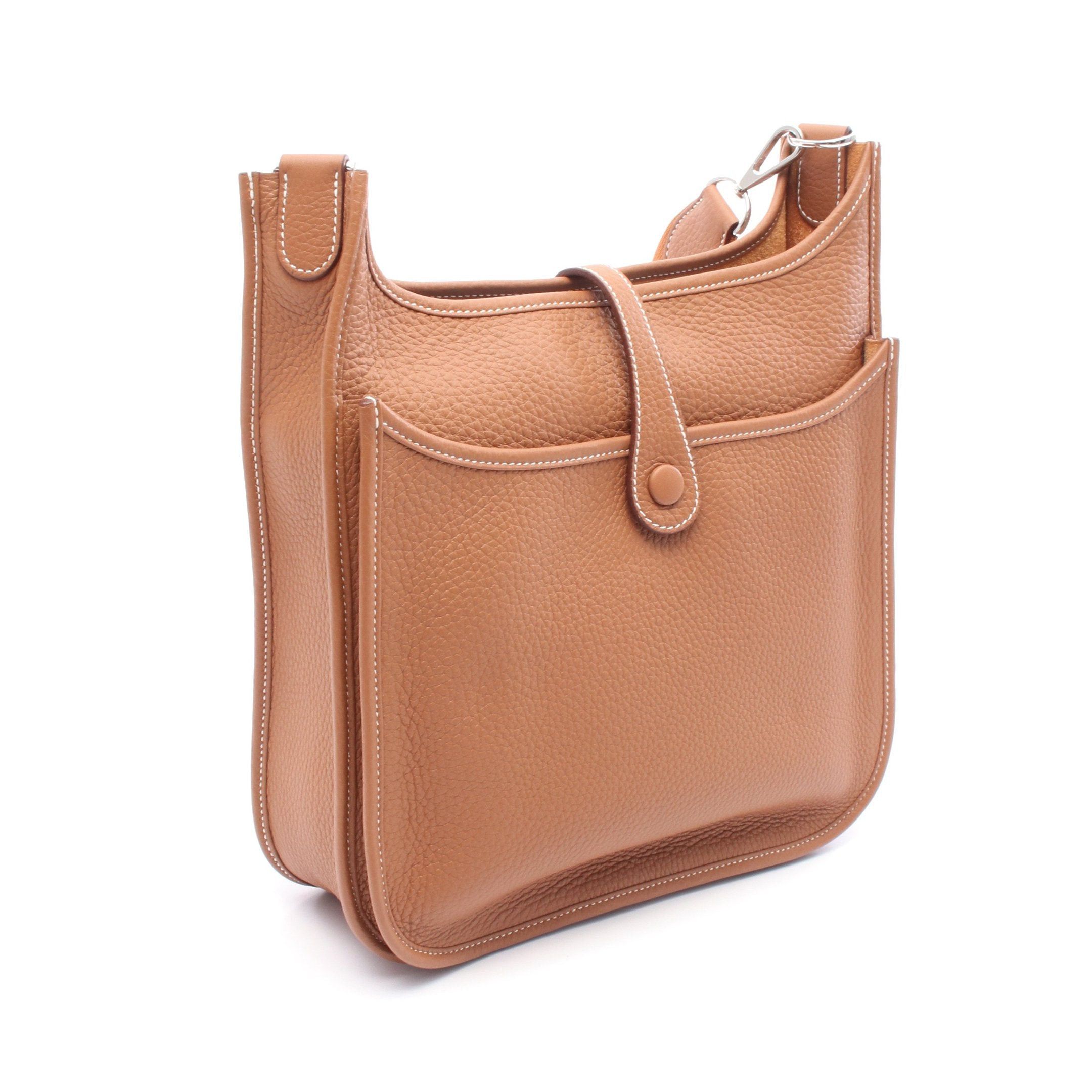 Hermes Hermes Evelyn 3 Troyes Pm Gold Shoulder Bag Clemence Leather Brown Silver Hardware Double Engraved Size ONE SIZE - 2 Thumbnail