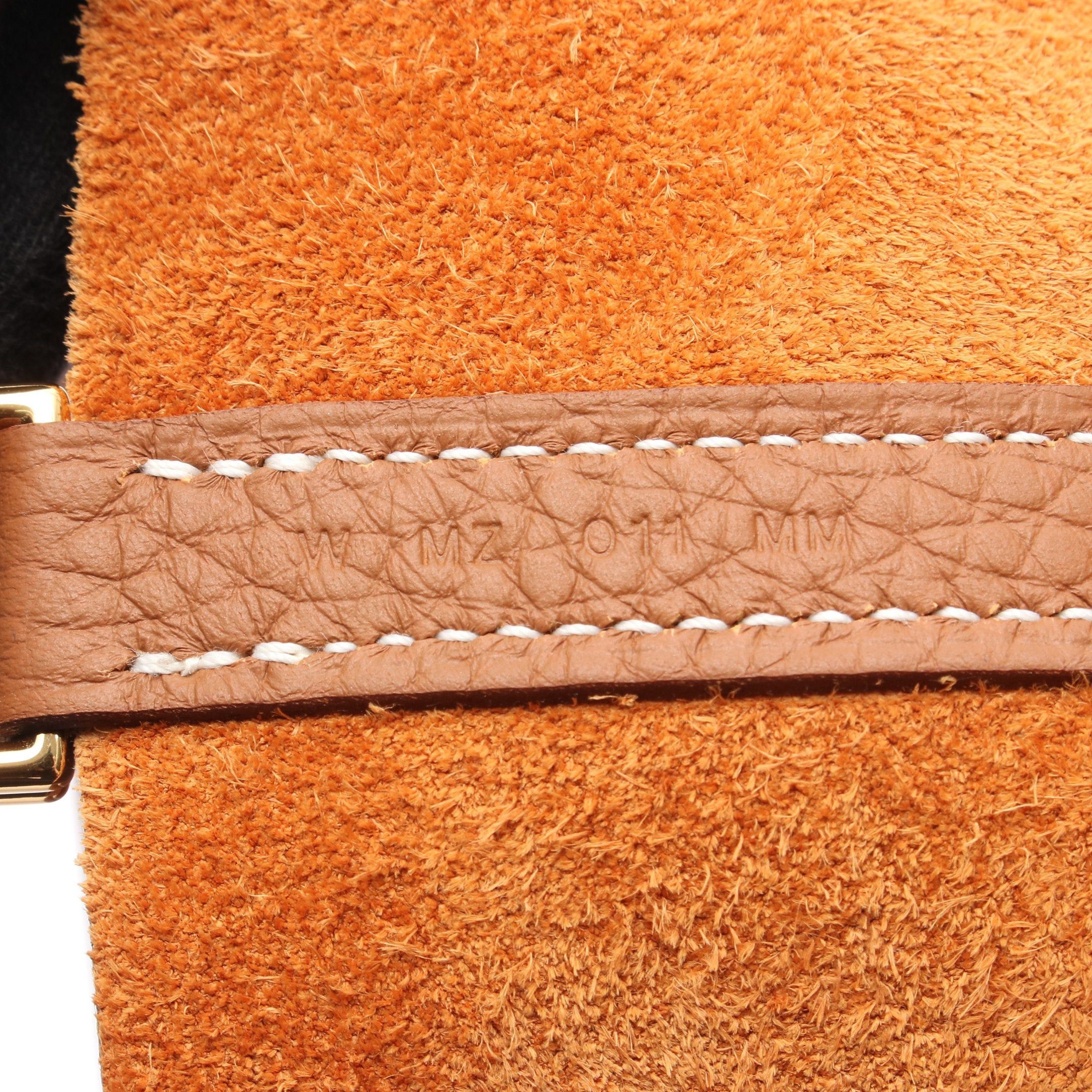 Hermes Picotane Lock Mm Gold Handbag Clemence Leather Brown Hardware Double Engraved