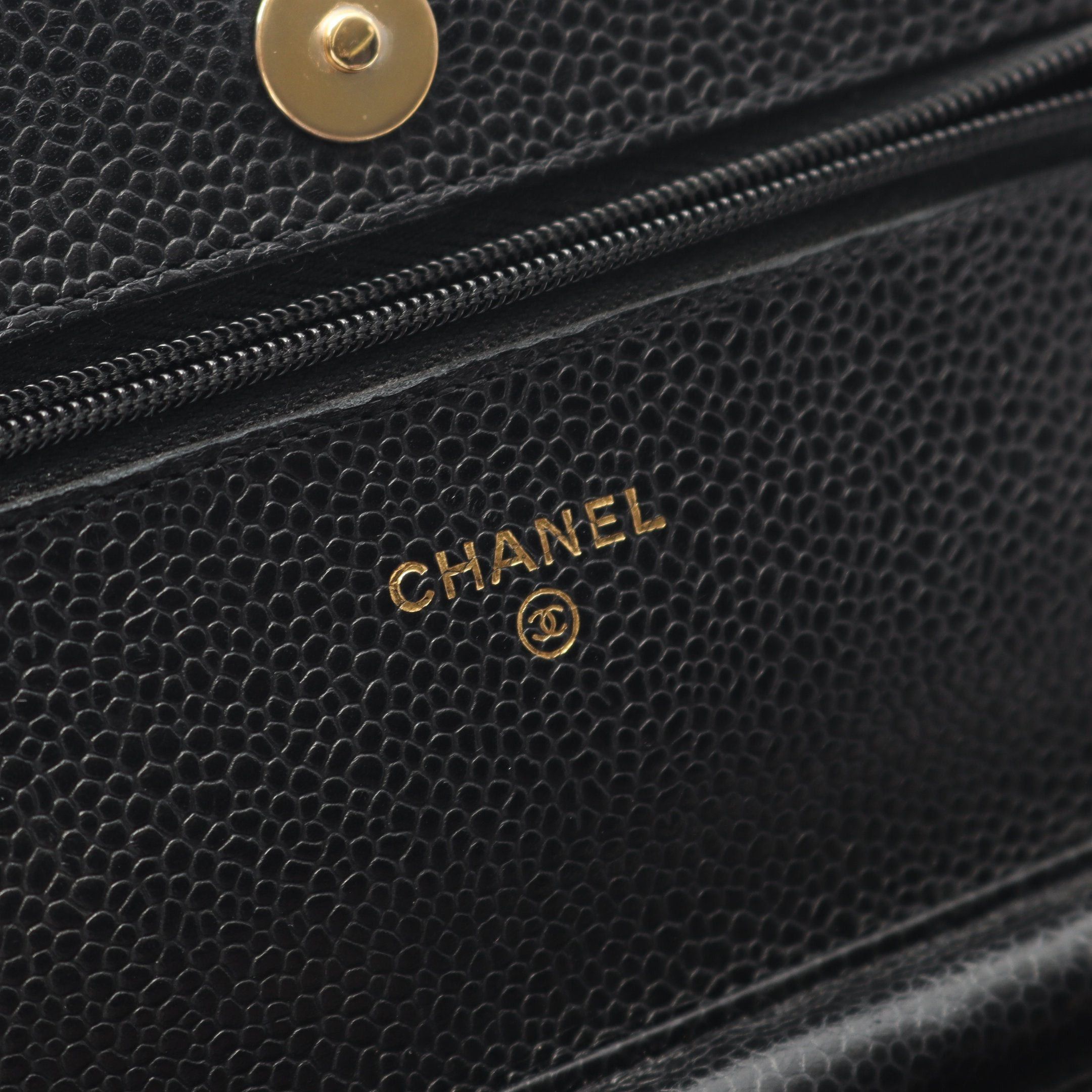 Chanel Chanel Matelasse Chain Wallet Caviar Skin Black Gold Hardware Size ONE SIZE - 4 Thumbnail