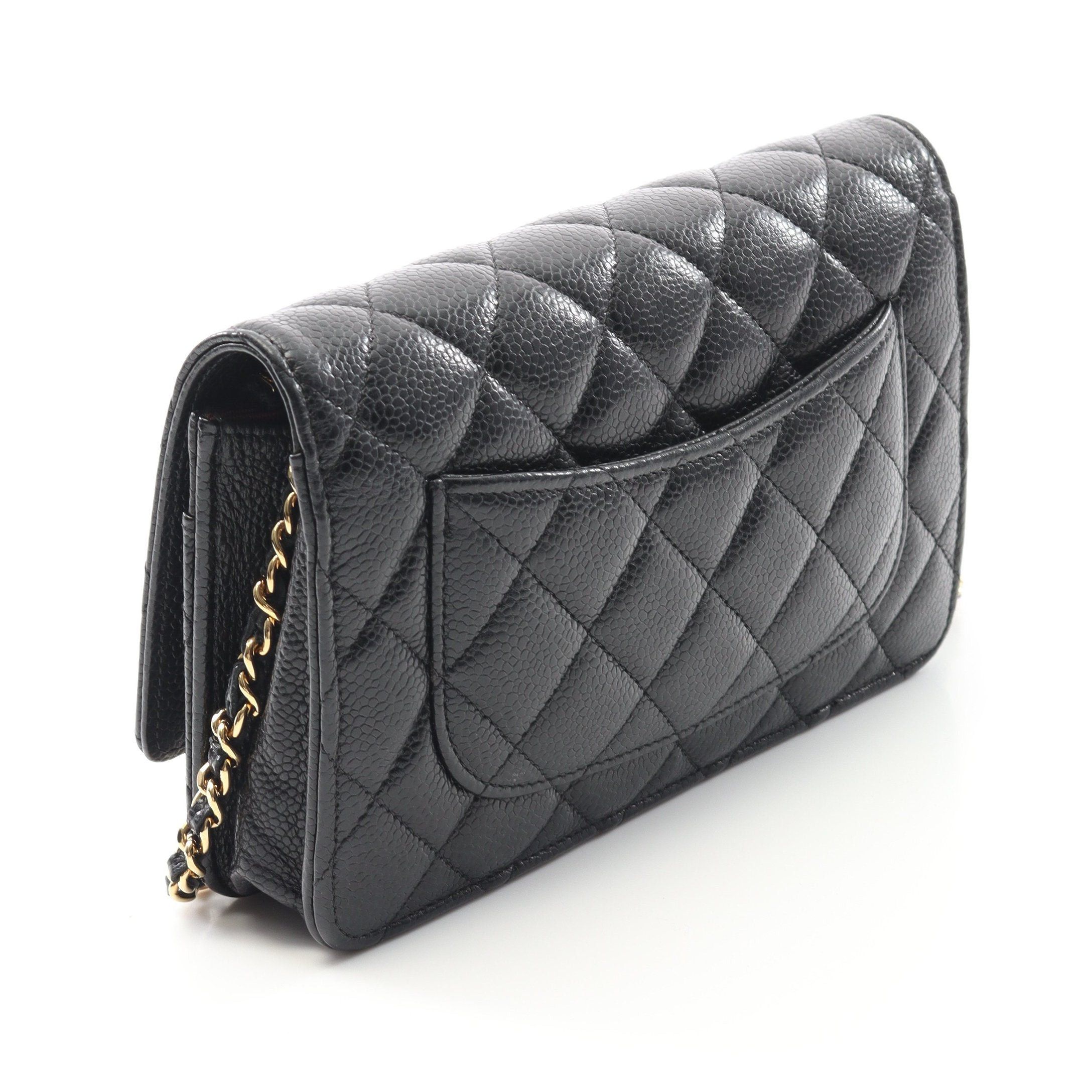 Chanel Chanel Matelasse Chain Wallet Caviar Skin Black Gold Hardware Size ONE SIZE - 2 Thumbnail