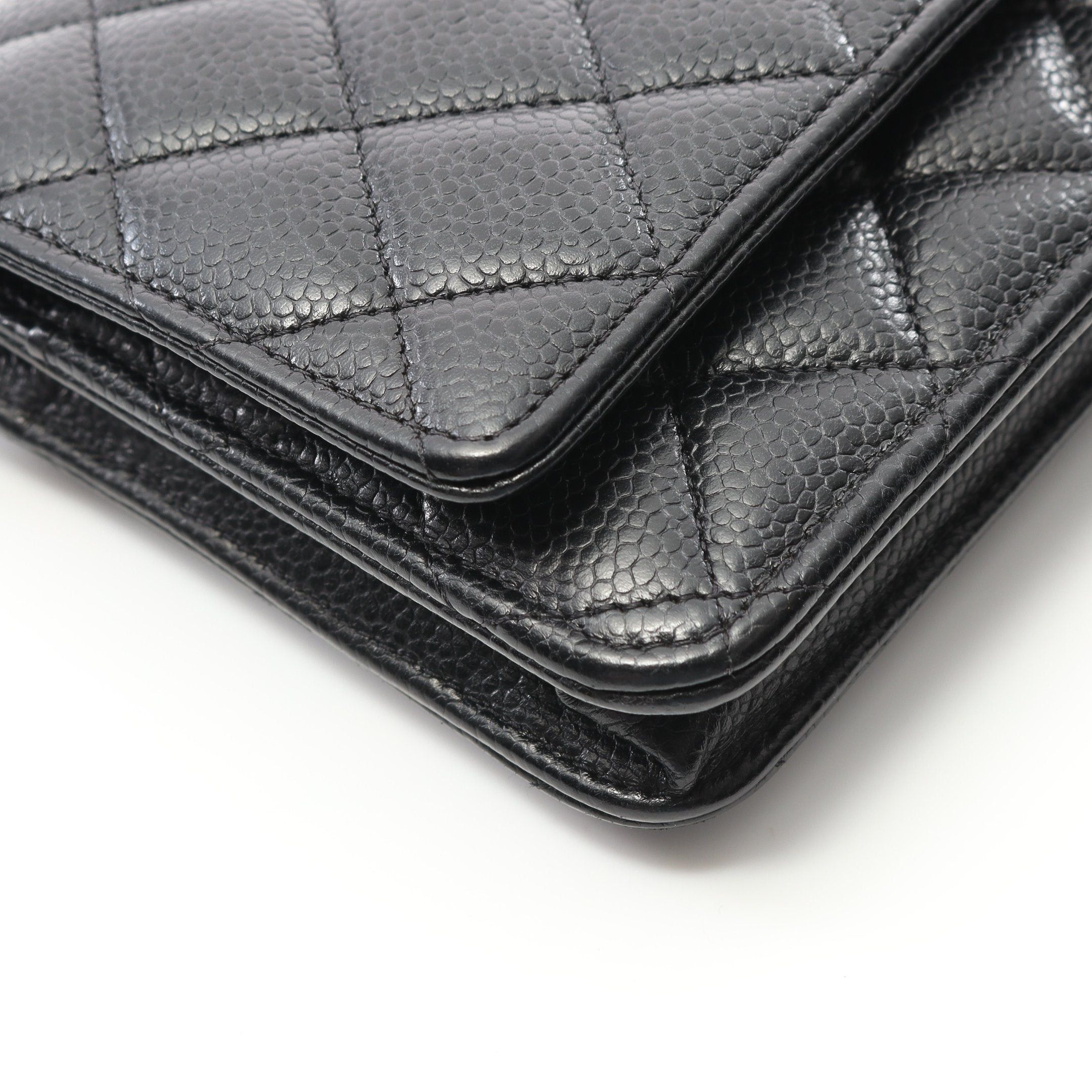 Chanel Chanel Matelasse Chain Wallet Caviar Skin Black Gold Hardware Size ONE SIZE - 7 Thumbnail