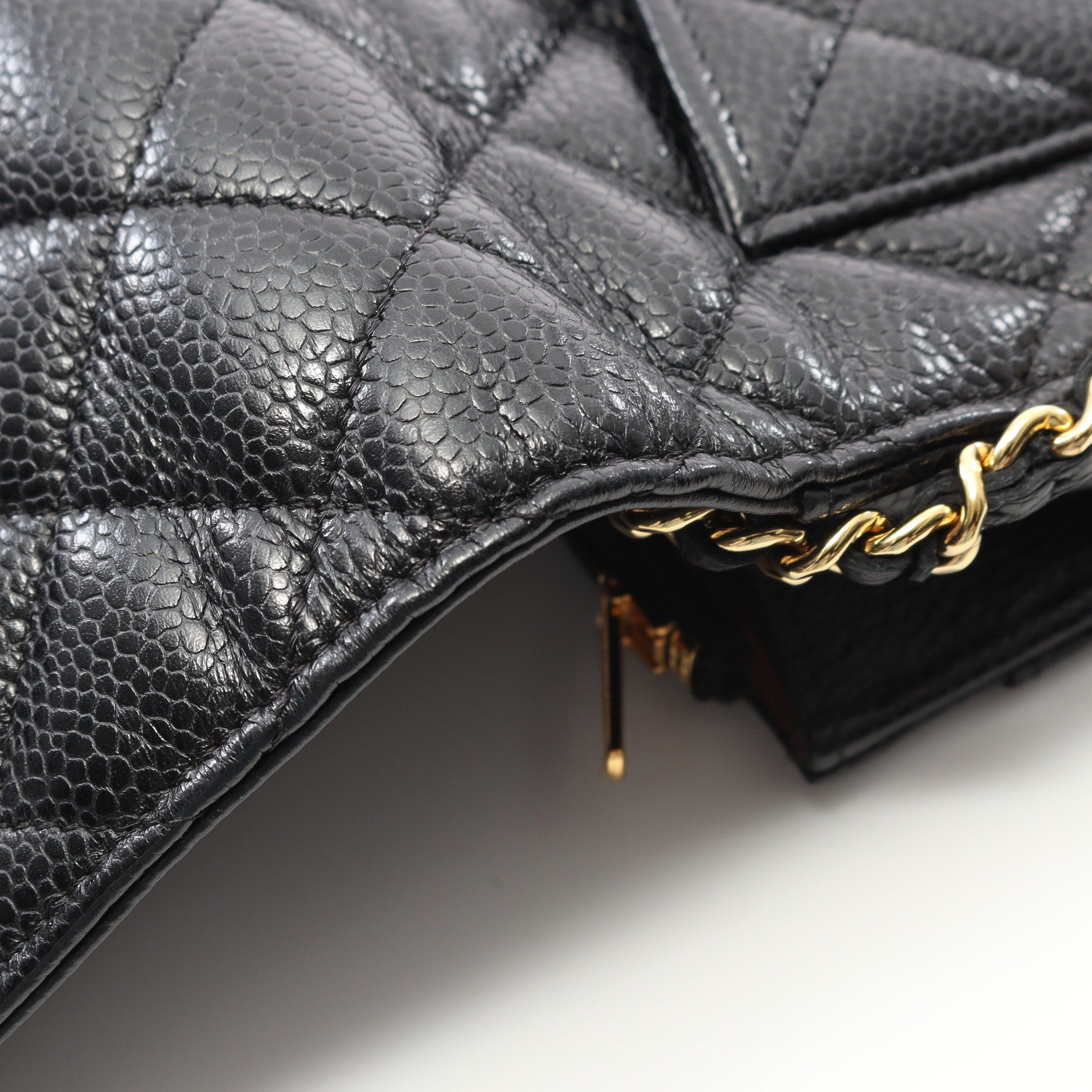Chanel Chanel Matelasse Chain Wallet Caviar Skin Black Gold Hardware Size ONE SIZE - 8 Thumbnail