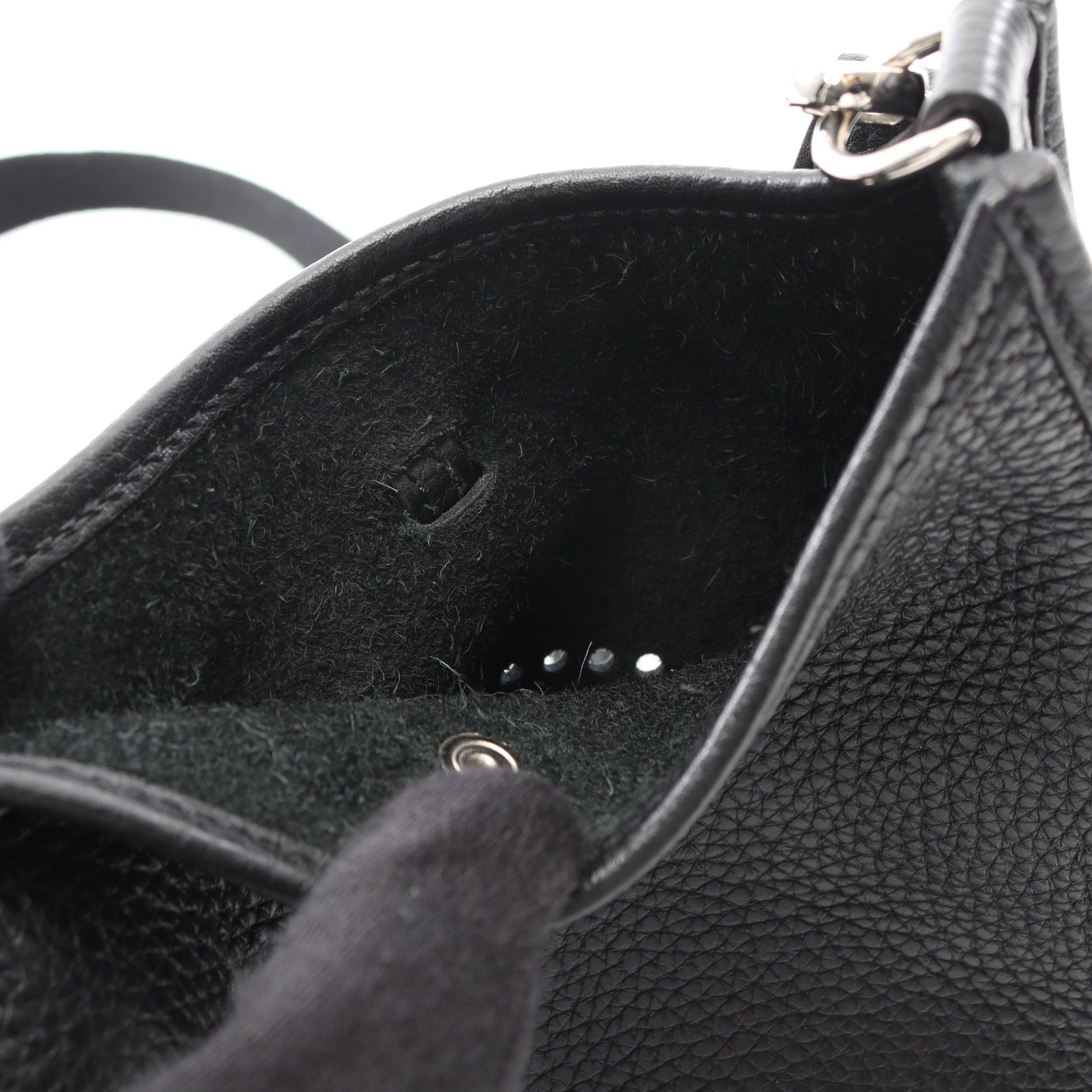 Hermes Hermes Evelyn Tpm Shoulder Bag Clemence Leather Black Silver Hardware Y Stamp Size ONE SIZE - 9 Thumbnail