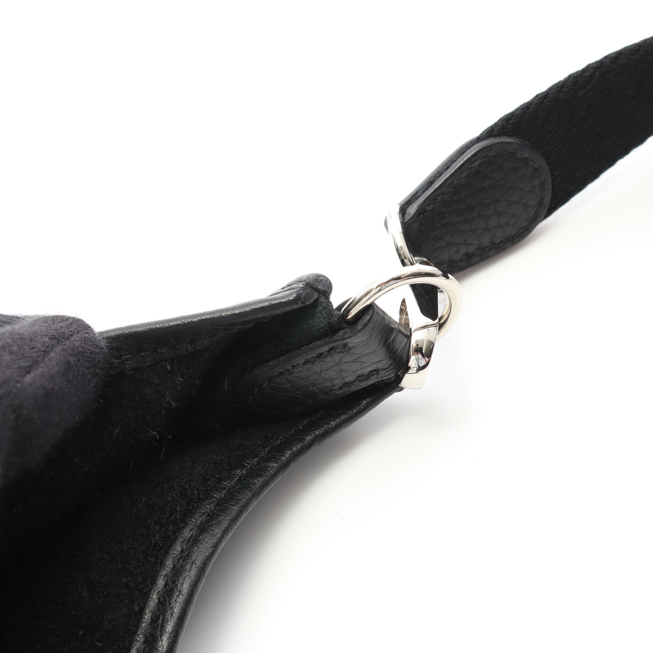 Hermes Hermes Evelyn Tpm Shoulder Bag Clemence Leather Black Silver Hardware Y Stamp Size ONE SIZE - 8 Thumbnail