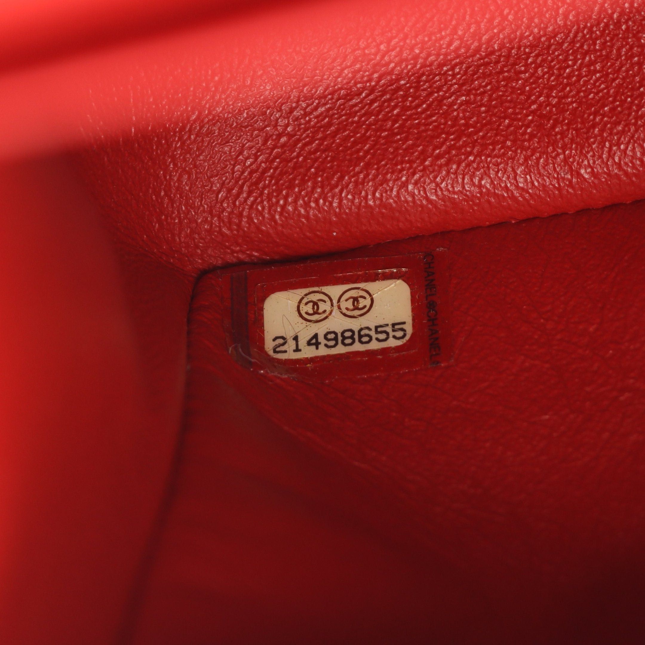 Chanel Chanel Decamatlassé 30 Classic Large Double Flap Chain Shoulder Bag Caviar Skin Red Antique Silver Hardware Size ONE SIZE - 5 Thumbnail