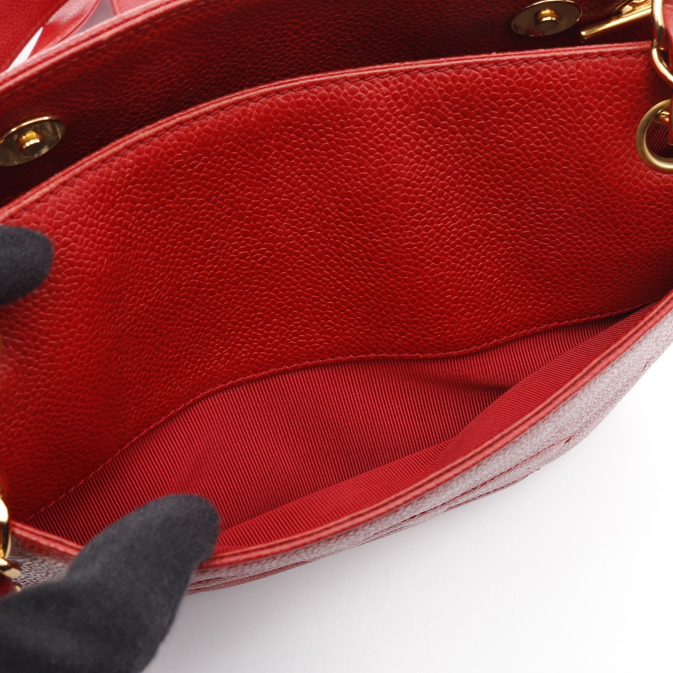 Chanel Chanel Coco Mark Chain Shoulder Bag Tote Caviar Skin Red Gold Hardware Size ONE SIZE - 14 Thumbnail
