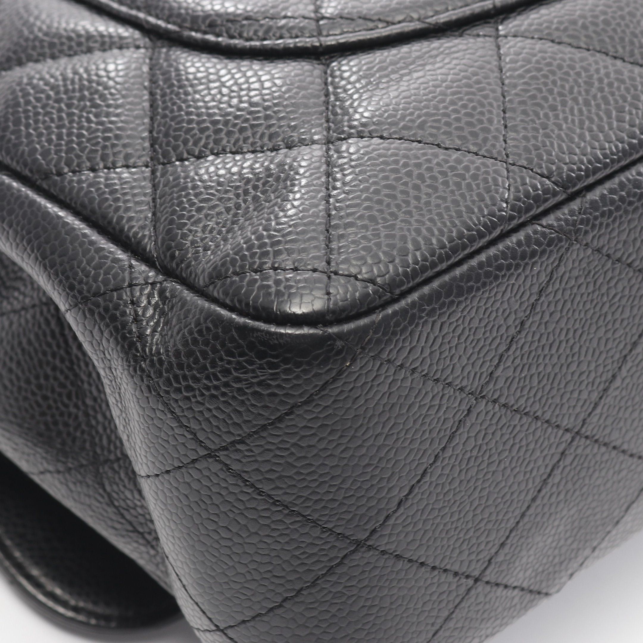 Chanel Chanel Decamatlassé 30 Single Flap Double Chain Shoulder Bag Caviar Skin Black Gold Hardware Size ONE SIZE - 6 Thumbnail