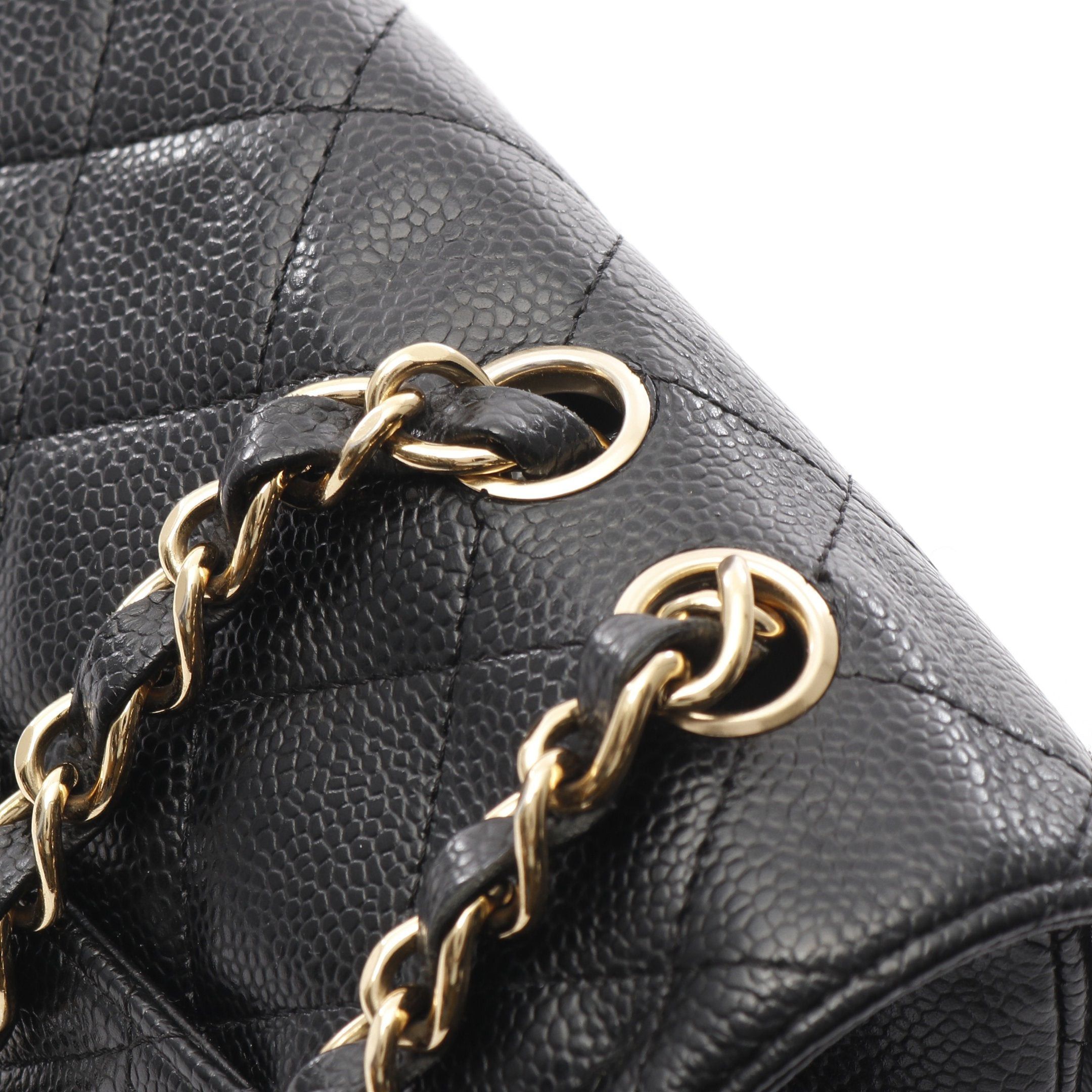 Chanel Chanel Decamatlassé 30 Single Flap Double Chain Shoulder Bag Caviar Skin Black Gold Hardware Size ONE SIZE - 8 Thumbnail