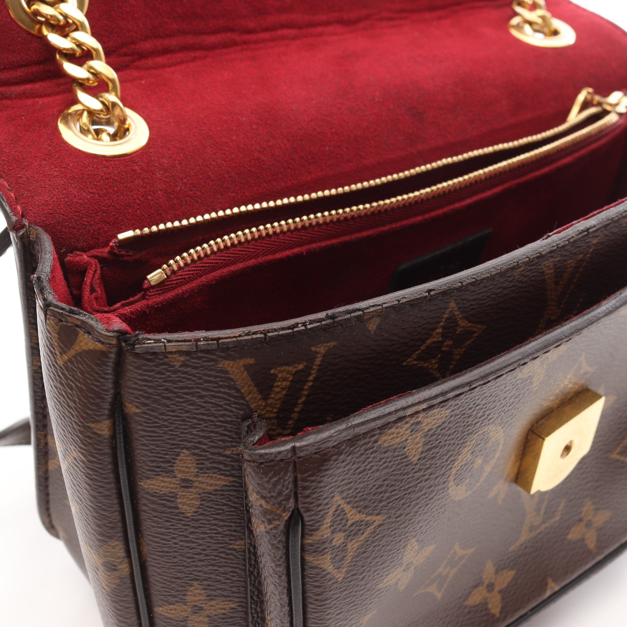 Louis Vuitton Louis Vuitton Passy Monogram Chain Shoulder Bag Leather Brown Black Size ONE SIZE - 10 Thumbnail