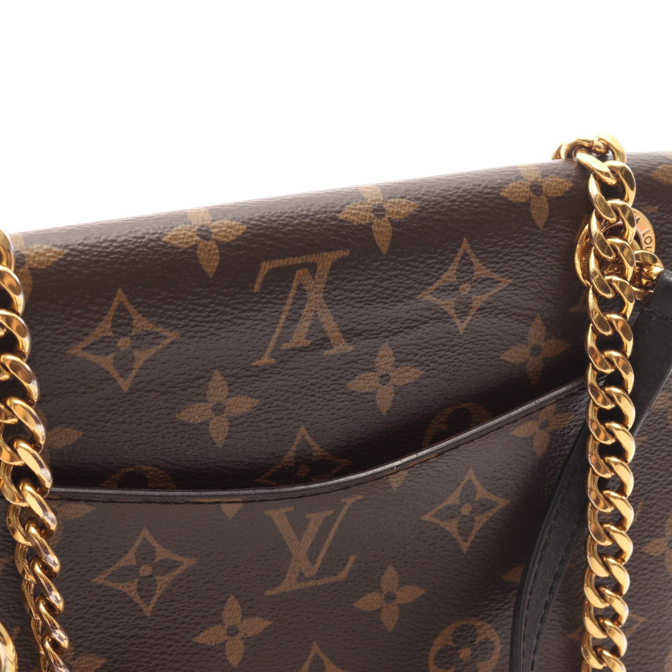 Louis Vuitton Louis Vuitton Passy Monogram Chain Shoulder Bag Leather Brown Black Size ONE SIZE - 14 Thumbnail