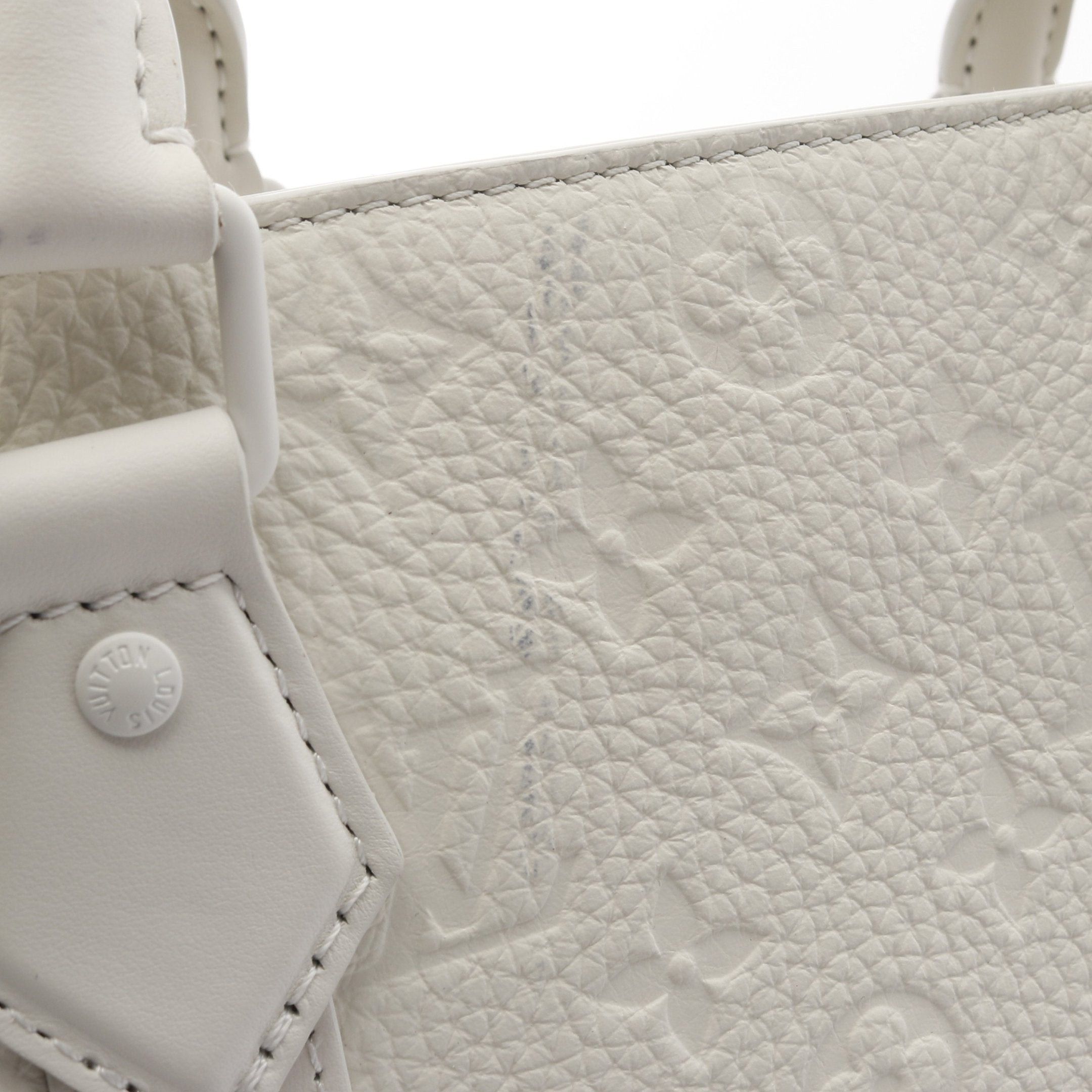 Louis Vuitton Louis Vuitton Sac Plat 24H Monogram Taurillon Shoulder Bag Tote Leather White Size ONE SIZE - 6 Thumbnail