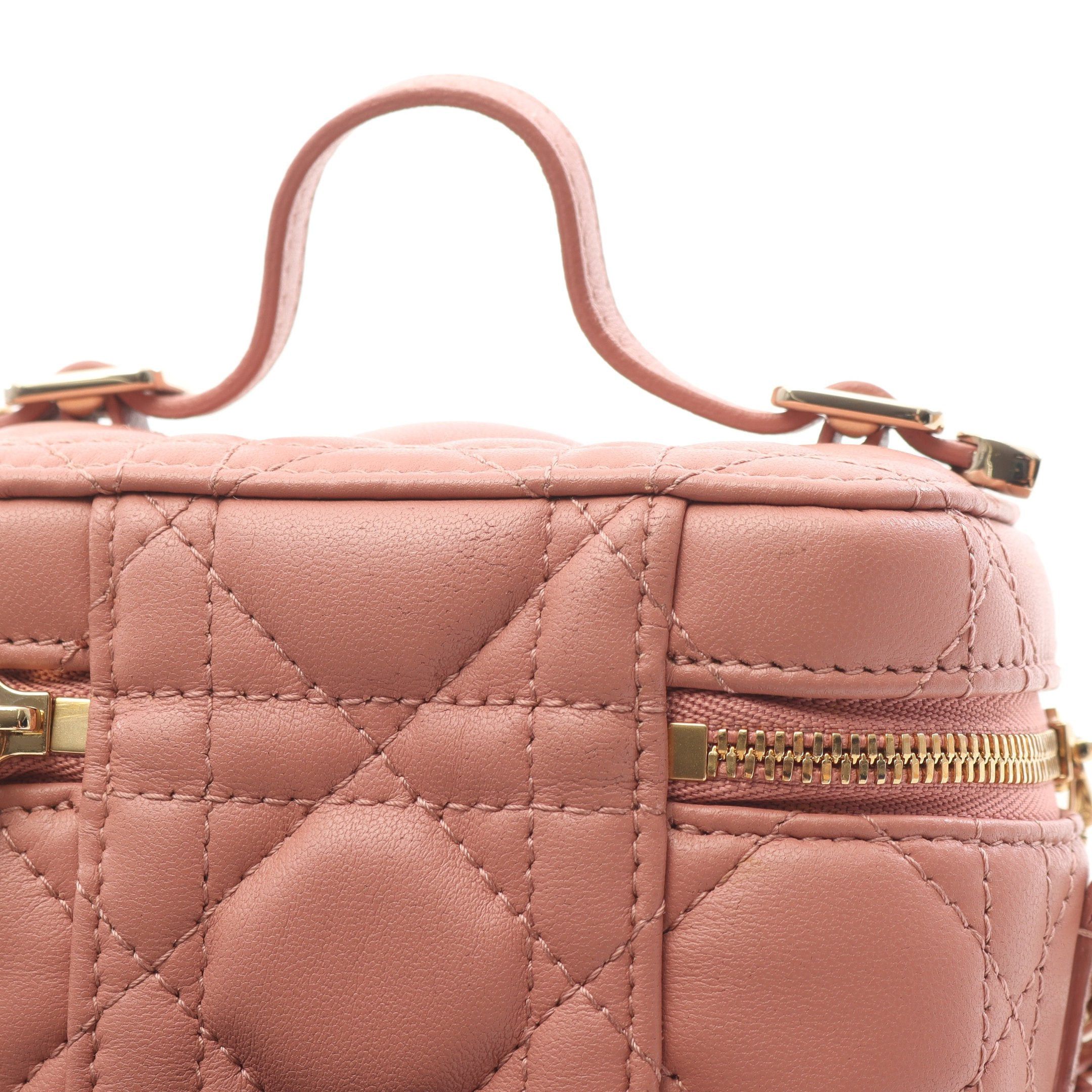 Dior Dior Lady Dior Micro Vanity Canage Bag Leather Pink Size ONE SIZE - 9 Thumbnail