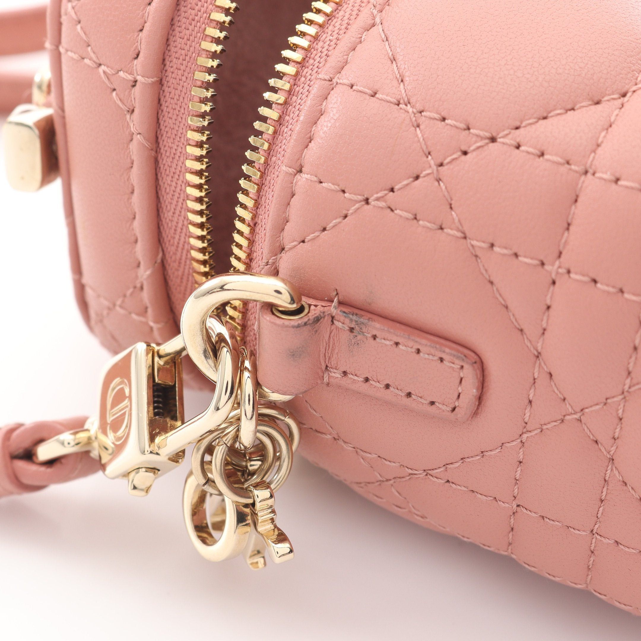 Dior Dior Lady Dior Micro Vanity Canage Bag Leather Pink Size ONE SIZE - 8 Thumbnail