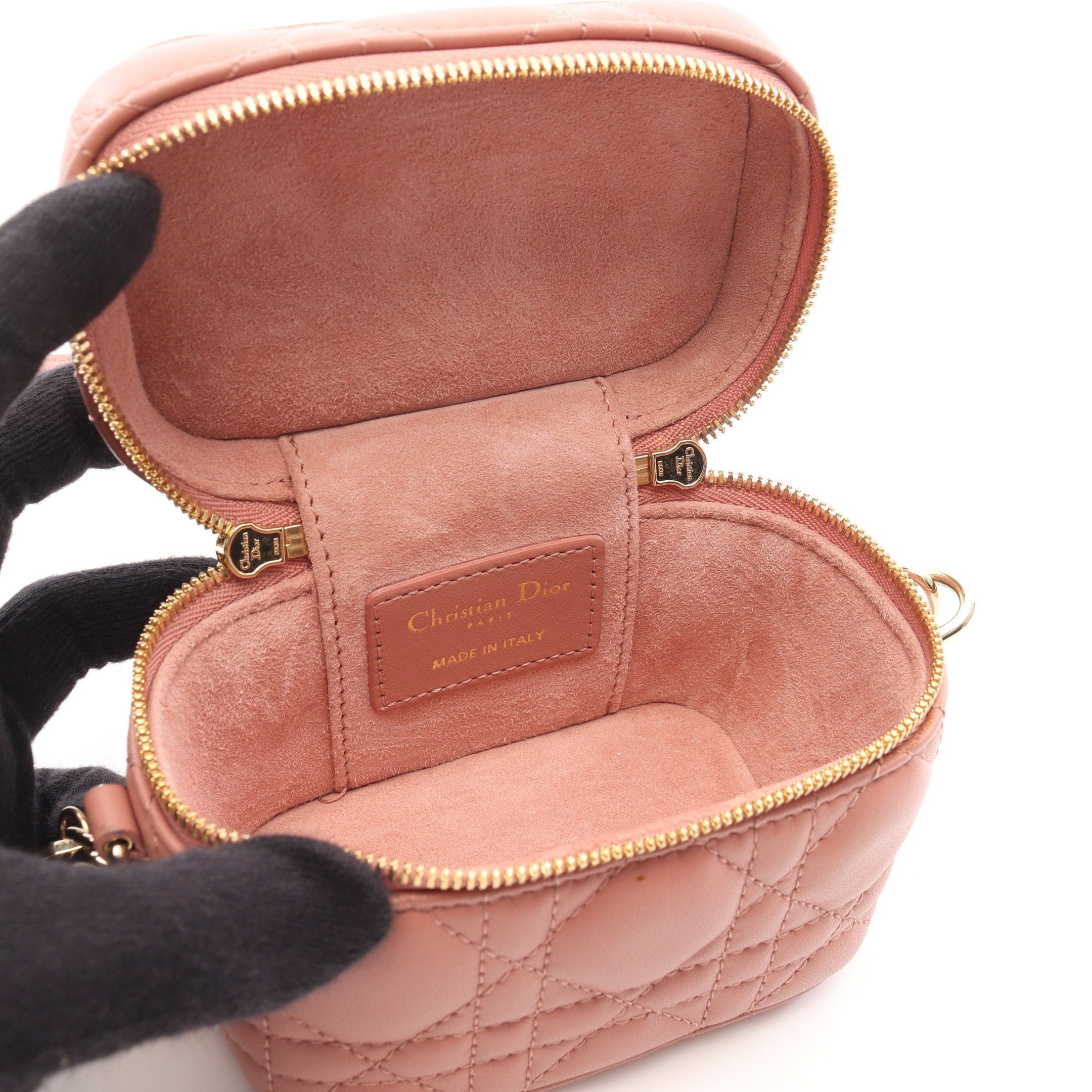 Dior Dior Lady Dior Micro Vanity Canage Bag Leather Pink Size ONE SIZE - 3 Thumbnail