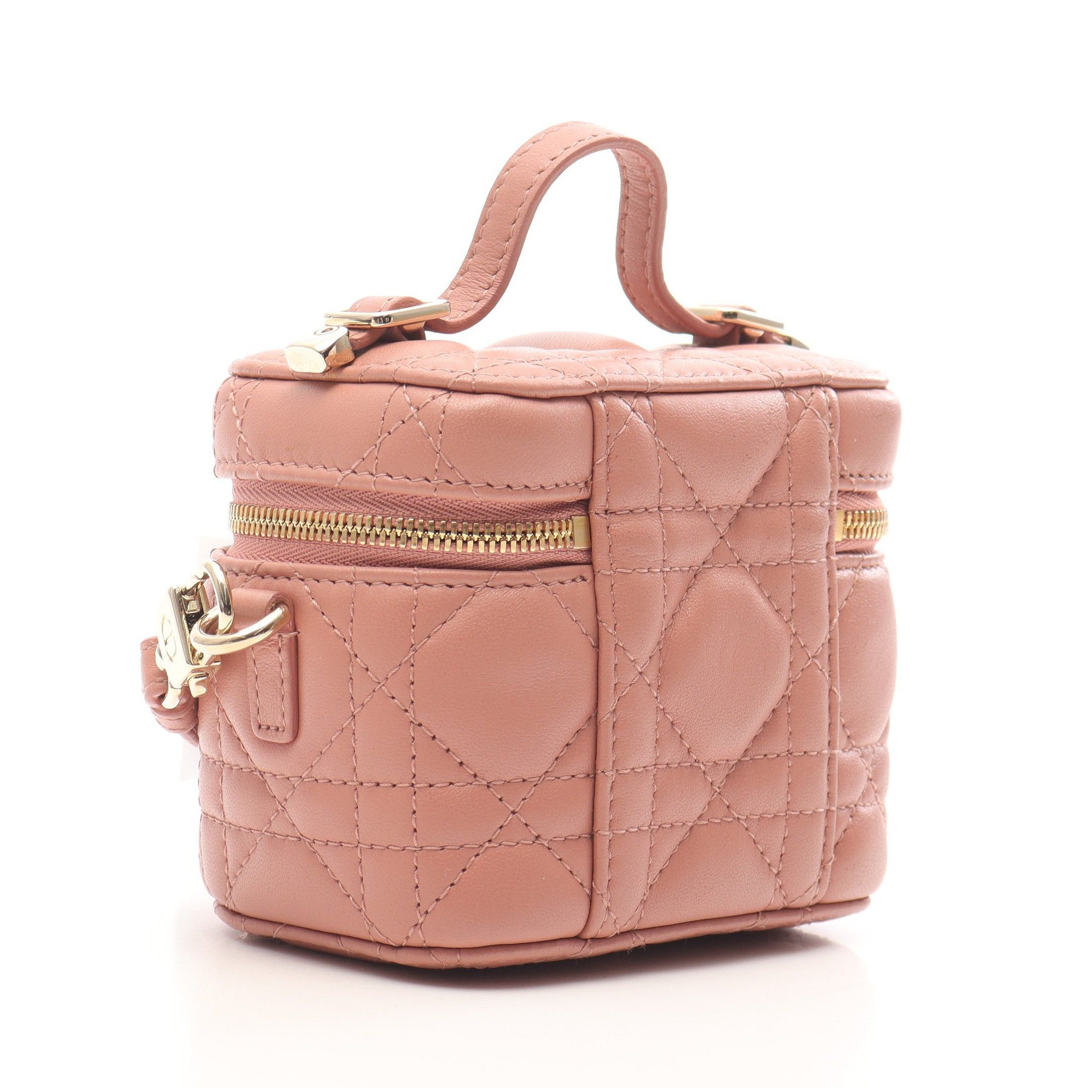 Dior Dior Lady Dior Micro Vanity Canage Bag Leather Pink Size ONE SIZE - 2 Thumbnail