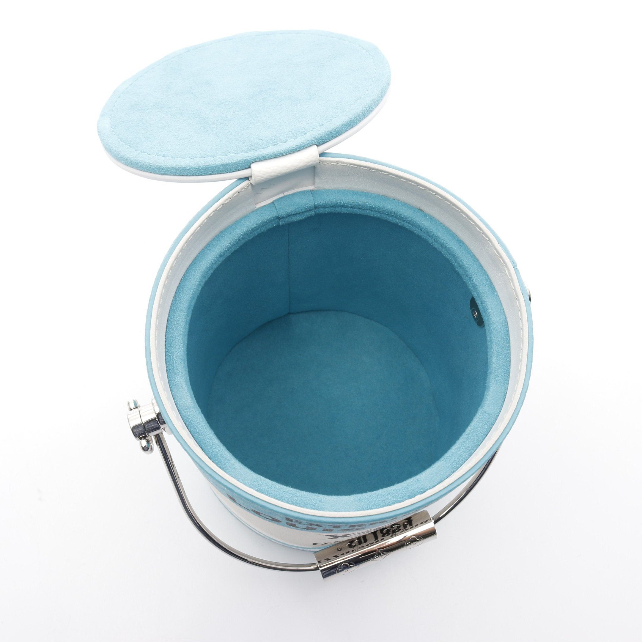 Louis Vuitton Louis Vuitton Paint Can Raccoon Handbag Leather Turquoise Blue White Black Size ONE SIZE - 3 Thumbnail