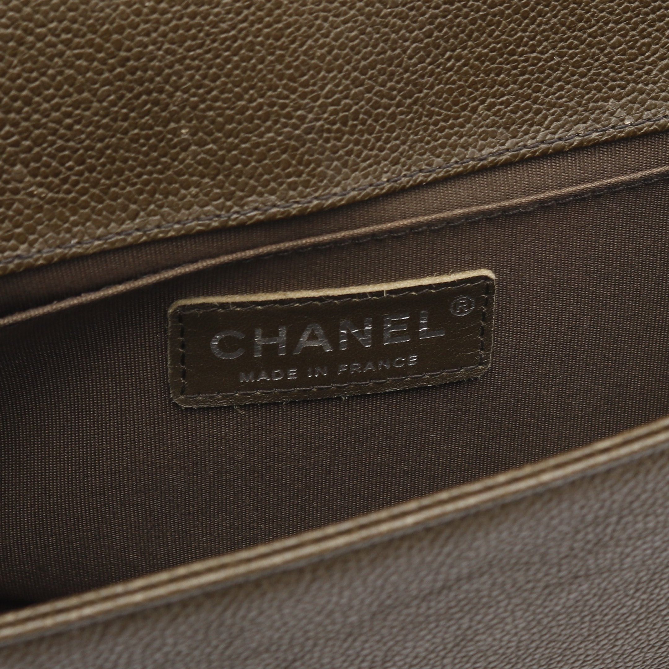 Chanel Chanel Boy Chanel Chain Shoulder Bag Caviar Skin Khaki Brown Antique Silver Hardware Size ONE SIZE - 4 Thumbnail
