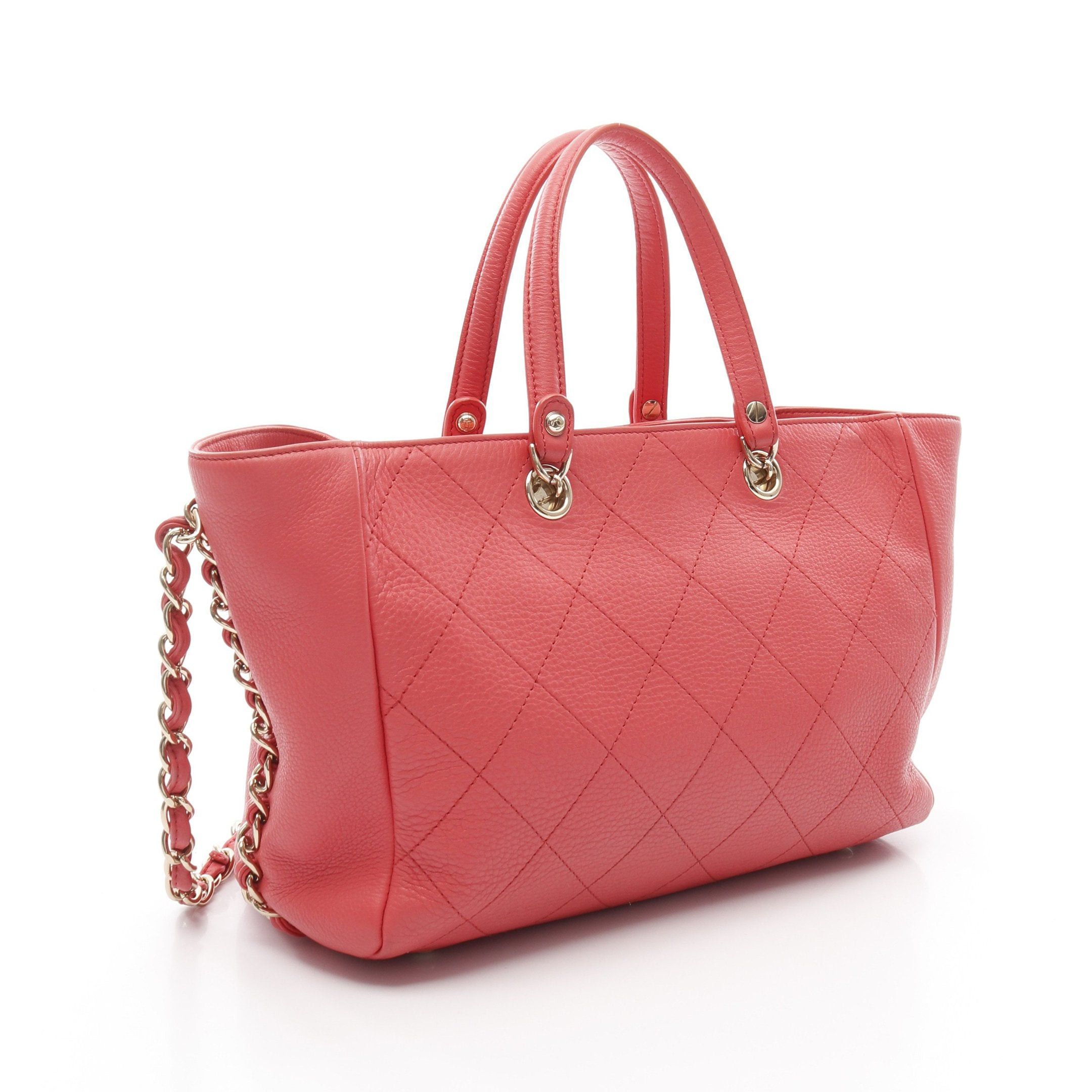Chanel Chanel Small Shopping Bag Matelasse Chain Shoulder Leather Pink Gold Hardware Size ONE SIZE - 2 Thumbnail
