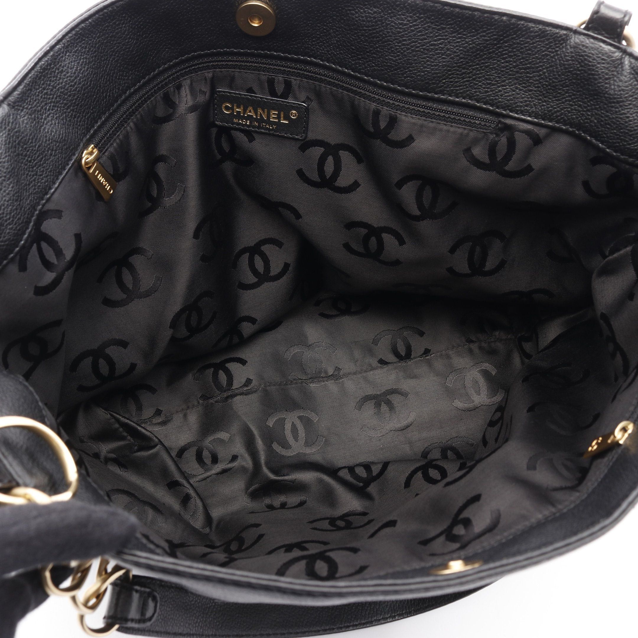 Chanel Chanel Coco Mark Chain Shoulder Bag Tote Caviar Skin Black Gold Hardware Size ONE SIZE - 3 Thumbnail
