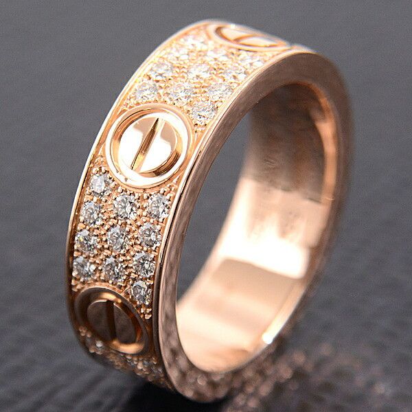 Cartier Cartier Cartier Love Full Pave Diamond 750PG Ring Size 55 Crocodile skin Ring DUTY FREE for USA Size ONE SIZE - 8 Thumbnail