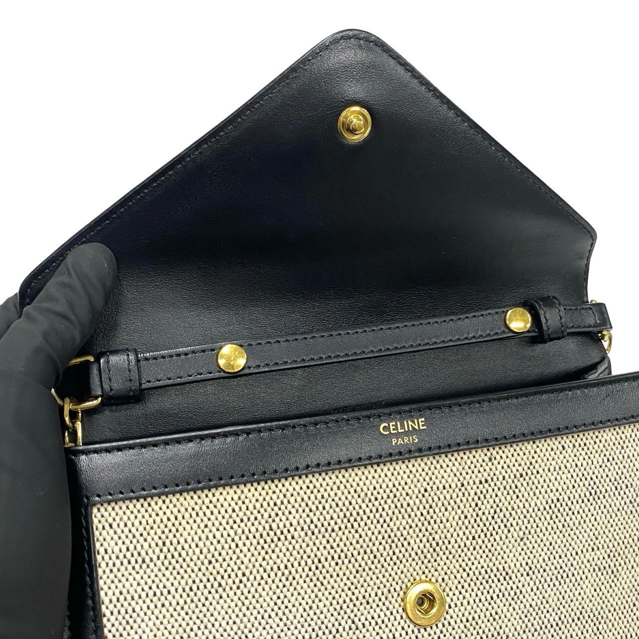Celine Celine Celine Triomphe Canvas Leather Shoulder Bag Canvas Shoulder Bag Size ONE SIZE - 8 Thumbnail