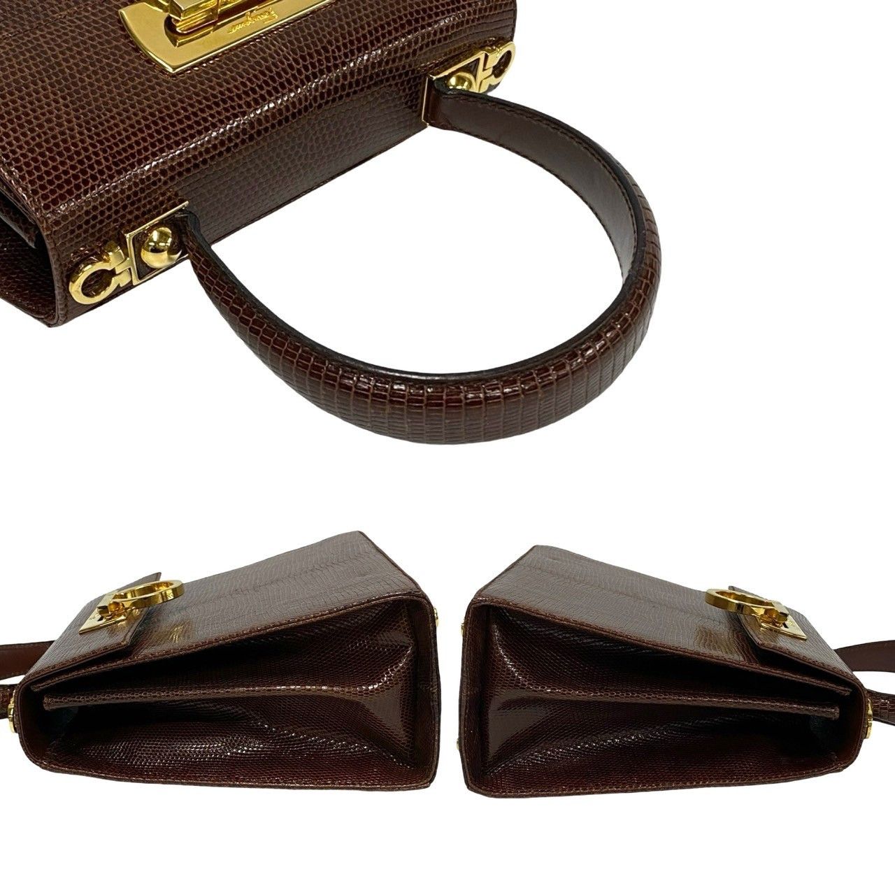 Salvatore Ferragamo Salvatore Ferragamo Salvatore Ferragamo Gancini Lizard 2way Bag Leather Shoulder Bag DUTY FREE for USA Size ONE SIZE - 6 Thumbnail